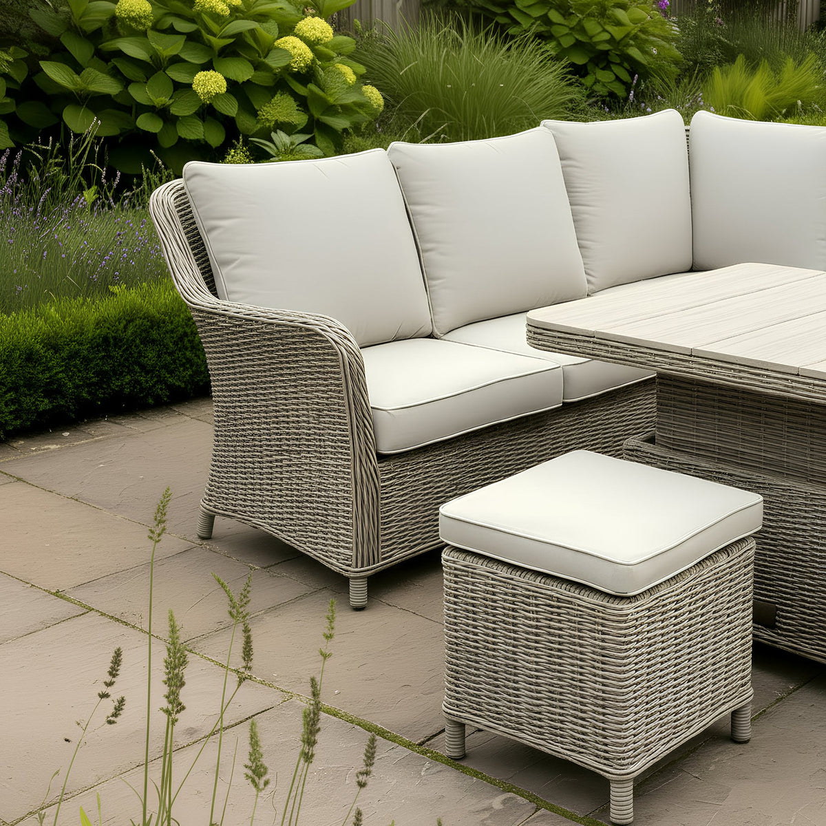 Bracken Outdoors Ashford Weave Square Corner Sofa Rattan Height Adjustable Garden Furniture Set
