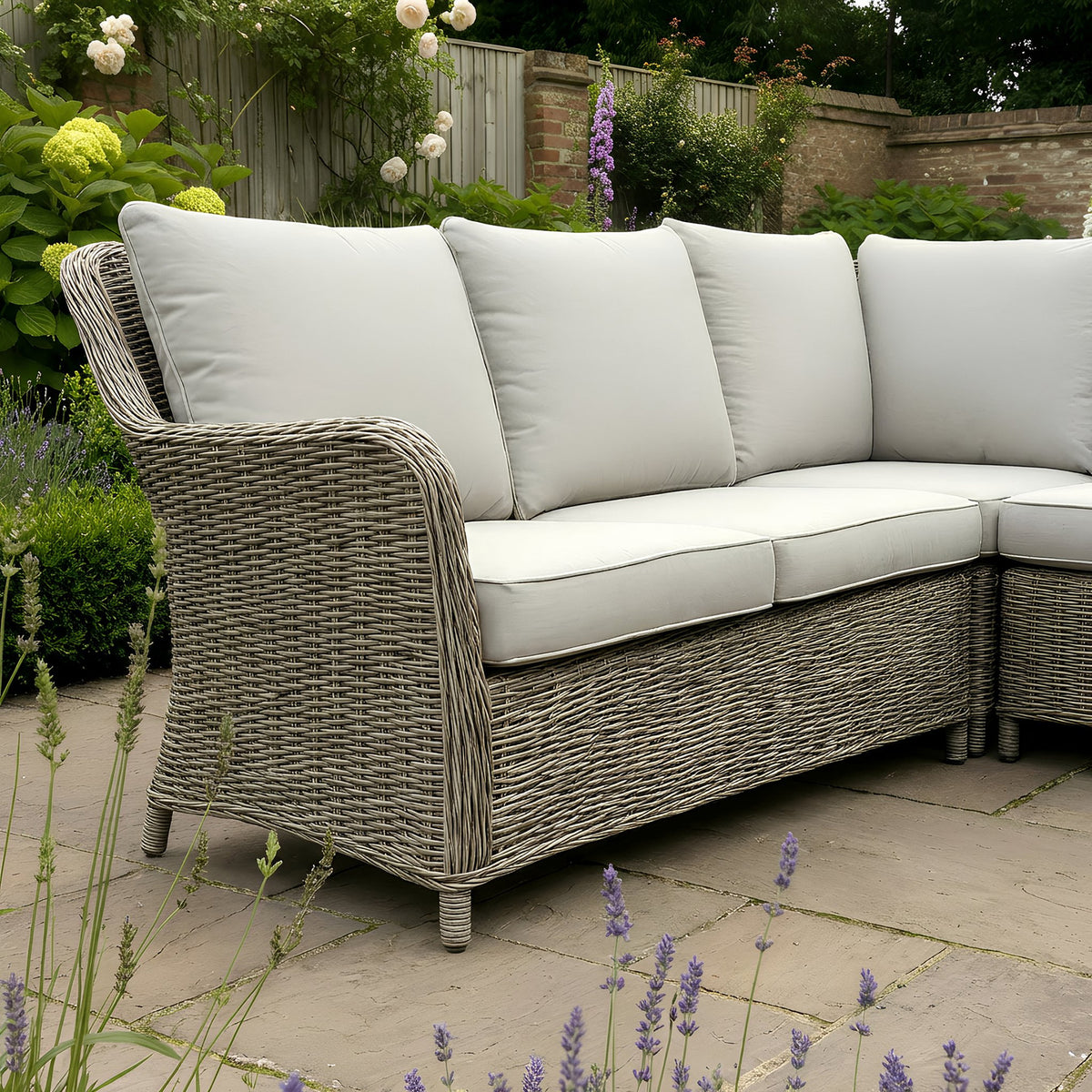 Bracken Outdoors Ashford Weave Square Corner Sofa Rattan Height Adjustable Garden Furniture Set
