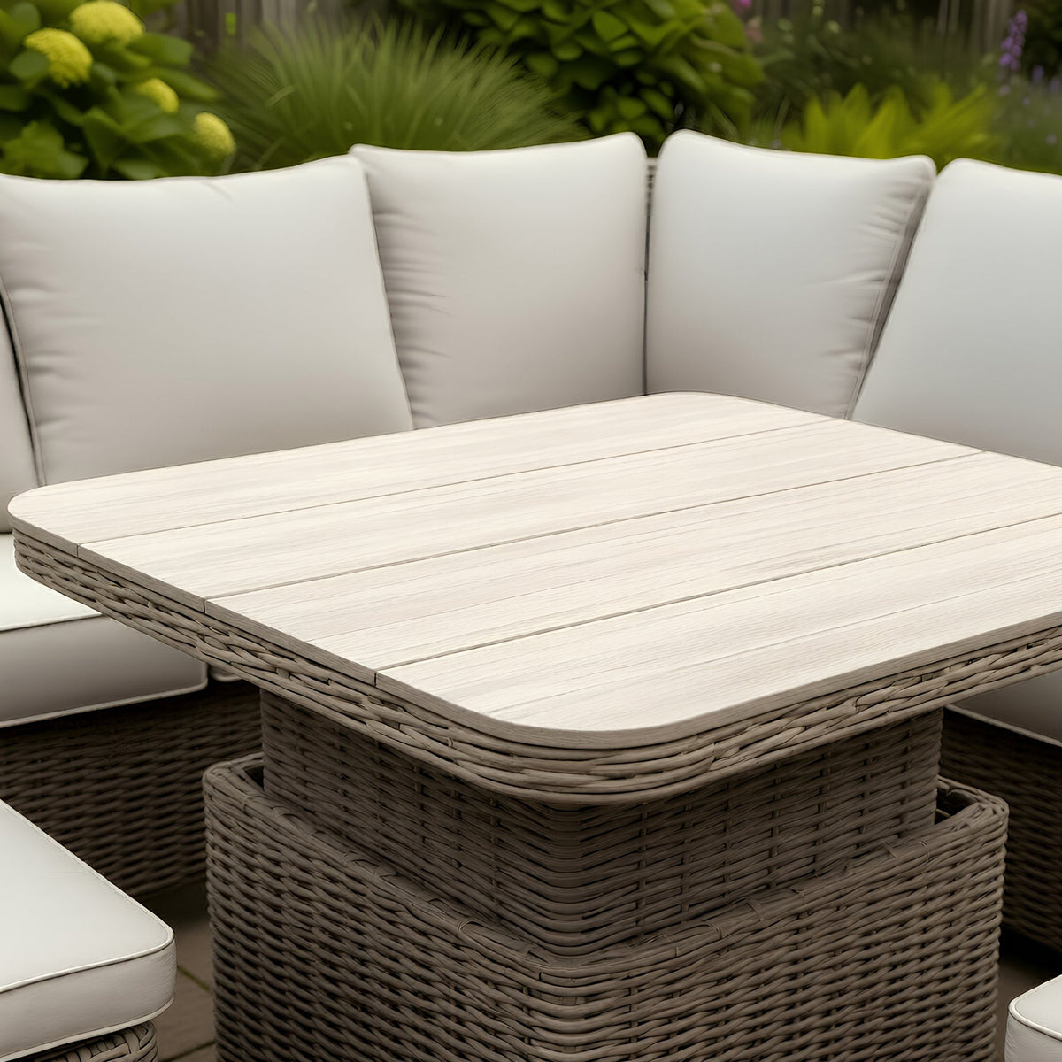 Bracken Outdoors Ashford Weave Square Corner Sofa Rattan Height Adjustable Garden Furniture Set