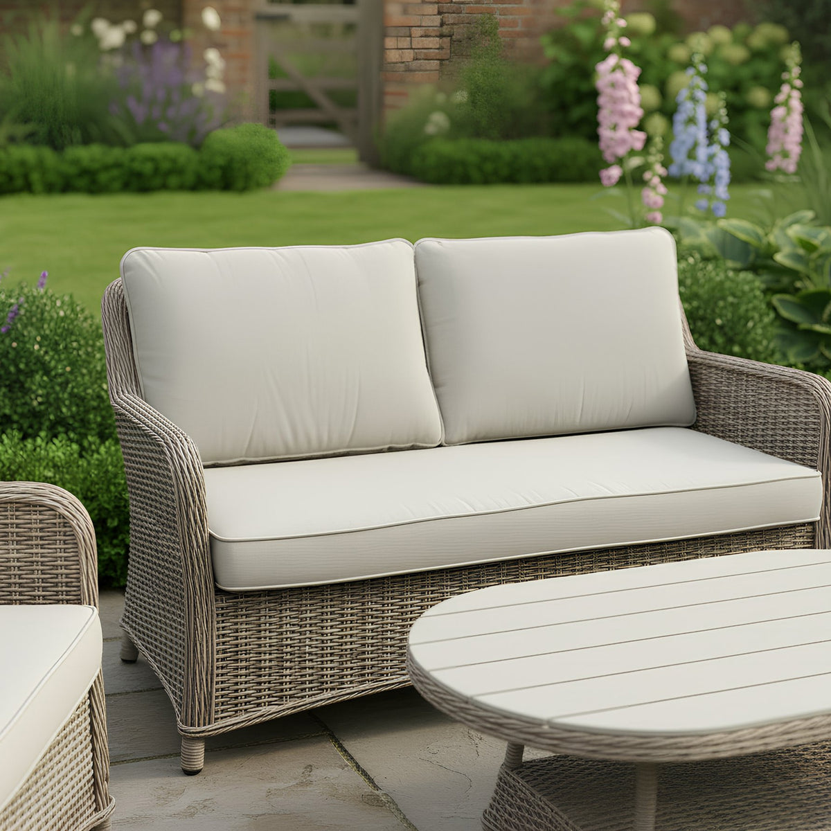 Bracken Outdoors Ashford Weave 2 Seat Lounge Sofa and Armchairs Rattan Garden Furniture Set