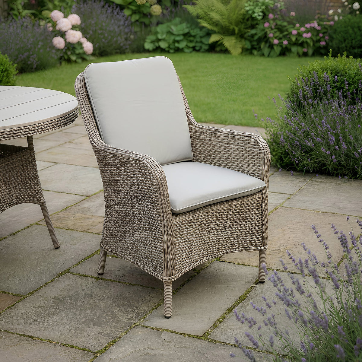 Bracken Outdoors Ashford Weave 4 Seat Round Dining Rattan Garden Furniture Set