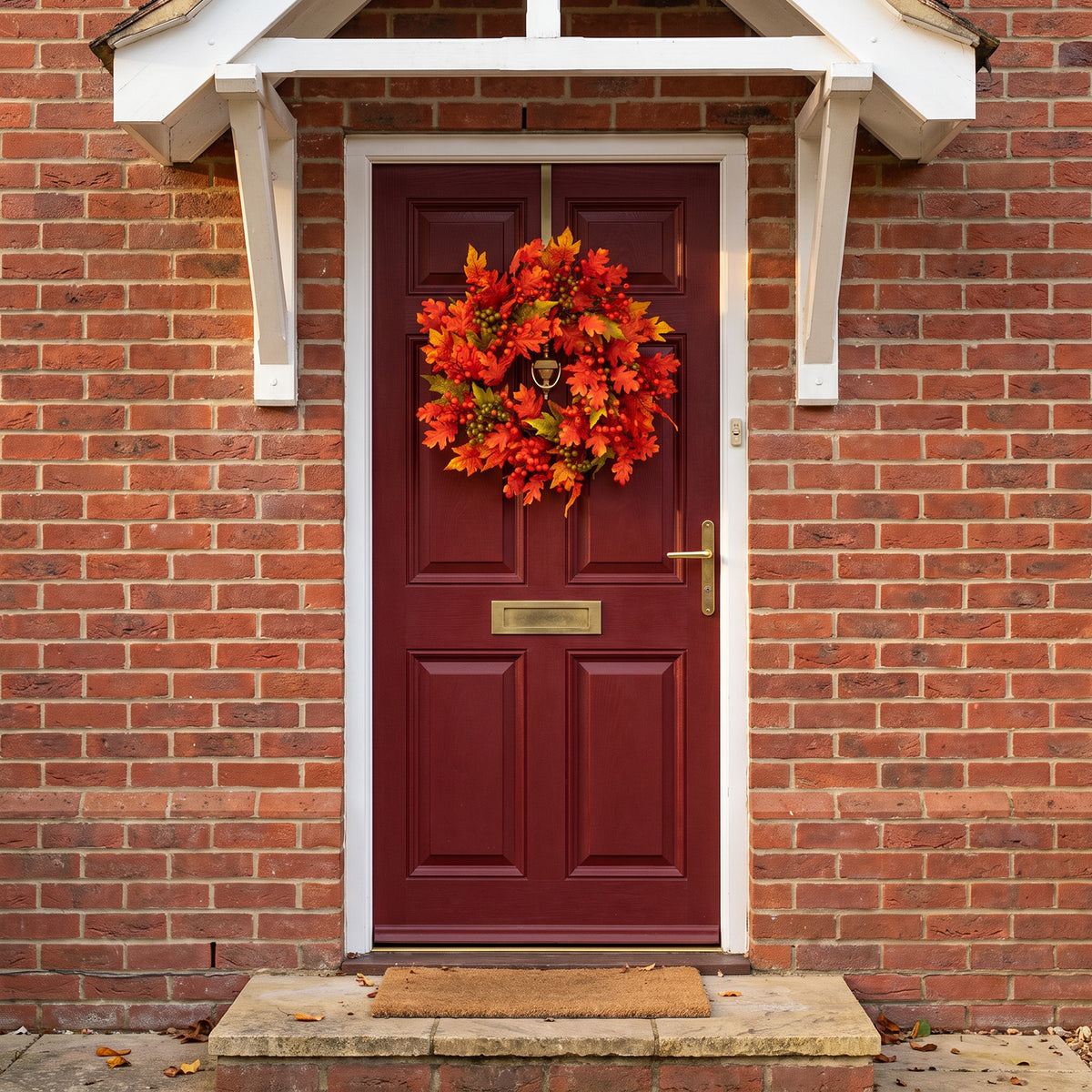 The Christmas Centre 26in Prelit Blaze Autumn Wreath with Warm White Battery Operated LED Lights