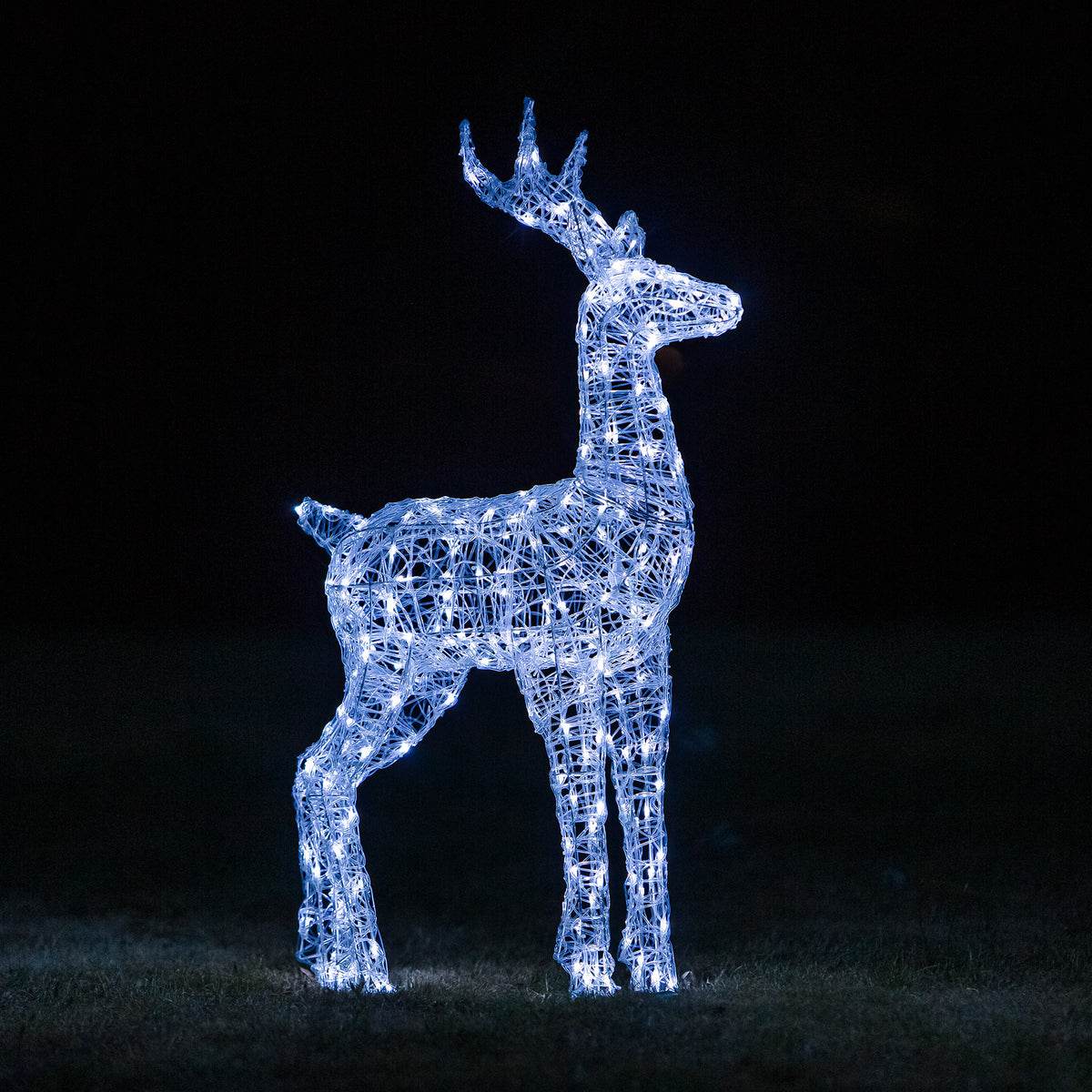 Outdoor Light Up Acrylic Christmas Reindeer Elegant Stag and Son Set