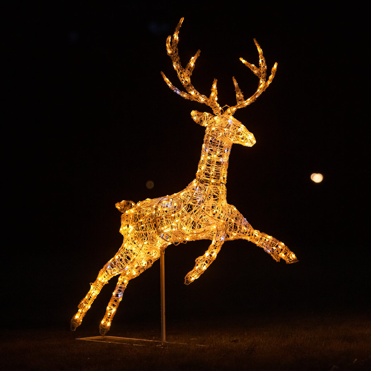 Outdoor Light Up Acrylic Christmas Reindeer Flying Stag Mother and Baby