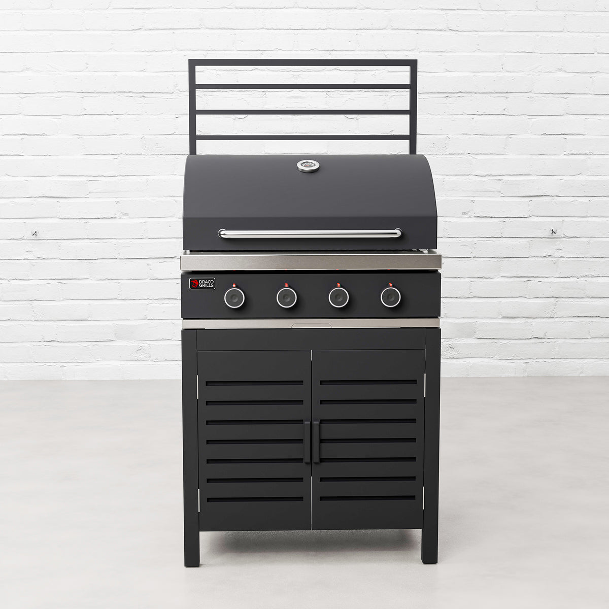 Draco Grills Scandic Modular 4 Burner Barbecue Cabinet with Double Cupboard & Sink Unit