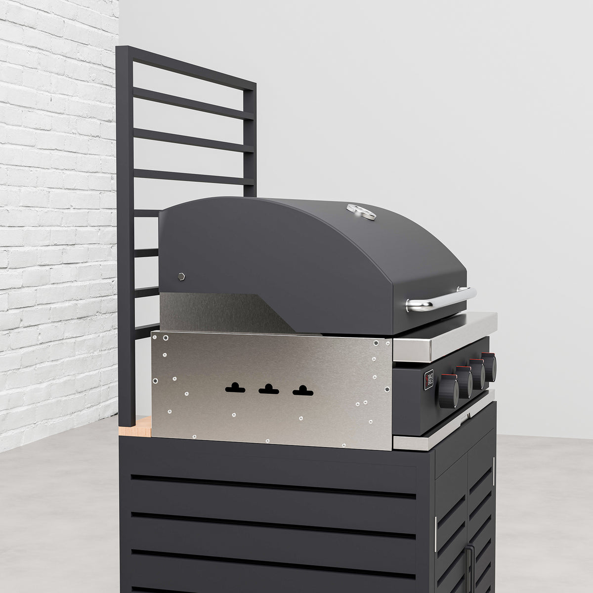 Draco Grills Scandic Modular 4 Burner Barbecue Cabinet with Double Cupboard & Sink Unit