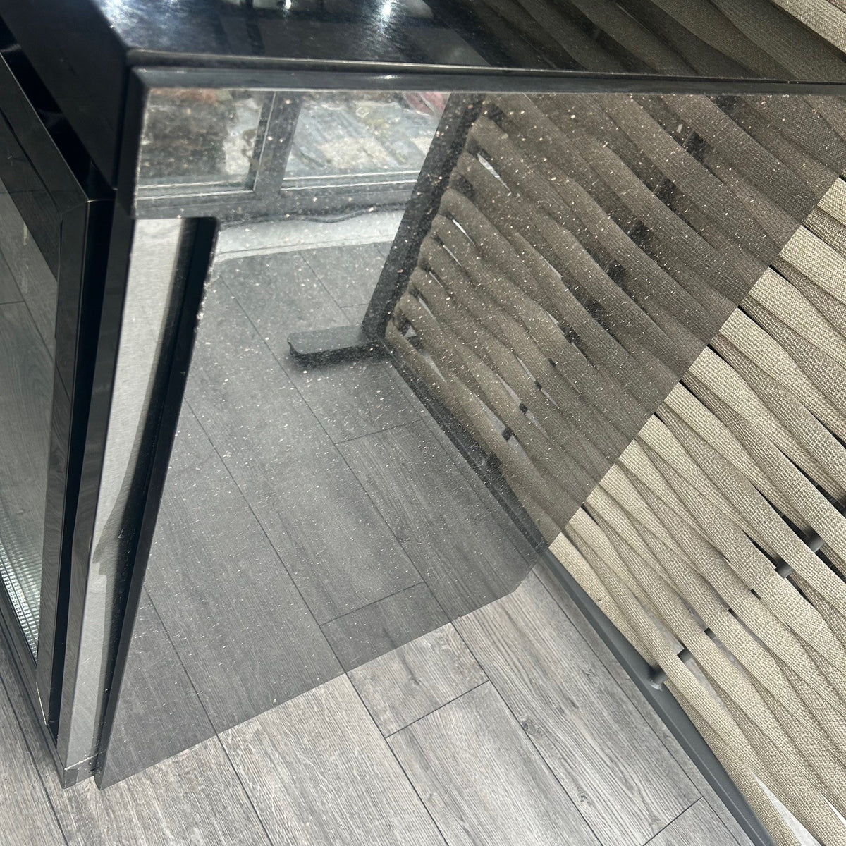 Ex Display Draco Grills 6 Burner Black Stainless Steel Outdoor Kitchen with Sear Station and Single Fridge Unit