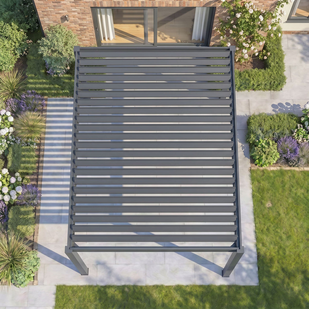 Bracken Outdoors Gemini 3m x 4m Anthracite Grey Rectangular Aluminium Garden Pergola