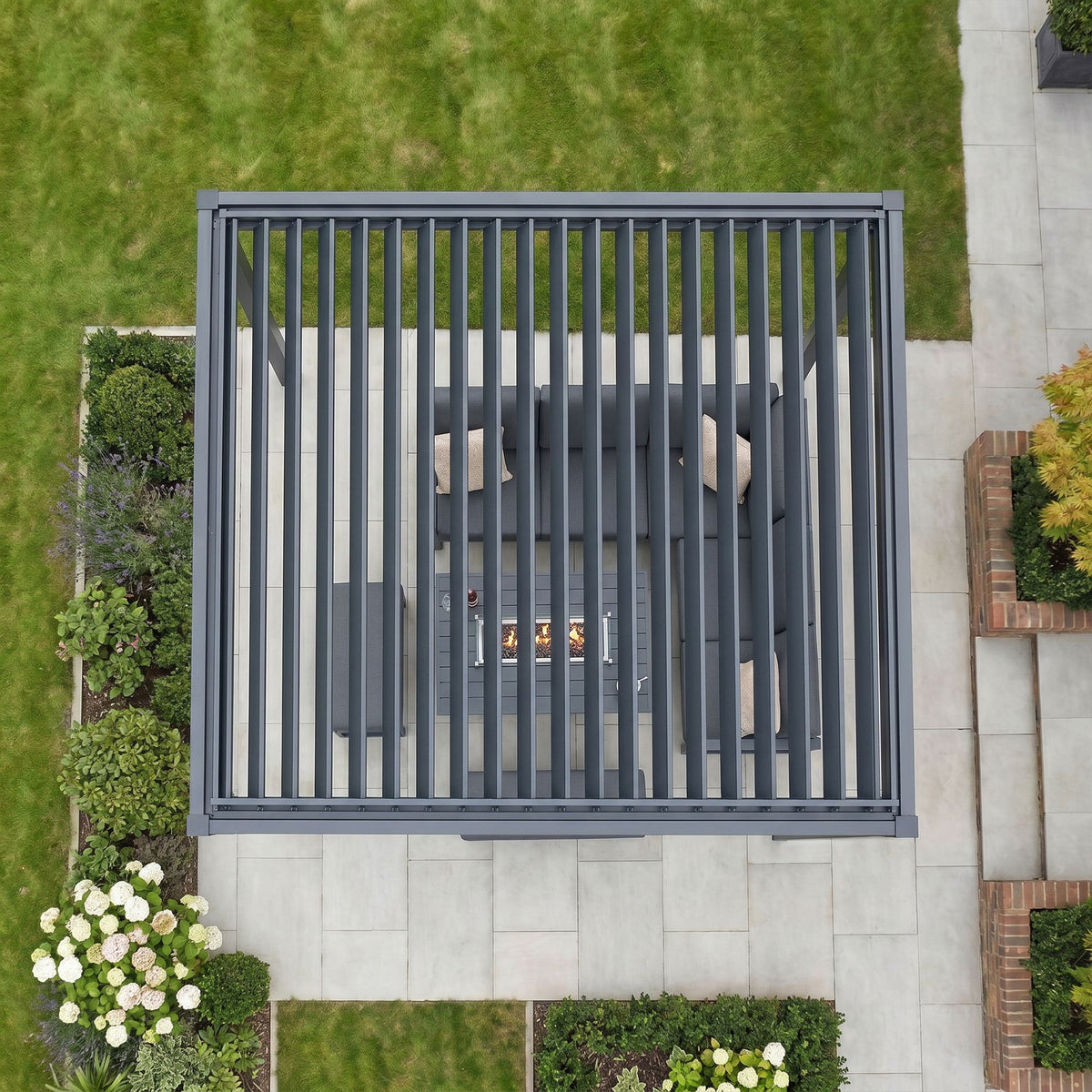 Bracken Outdoors Luna 3m x 3m Anthracite Grey Square Metal Garden Pergola