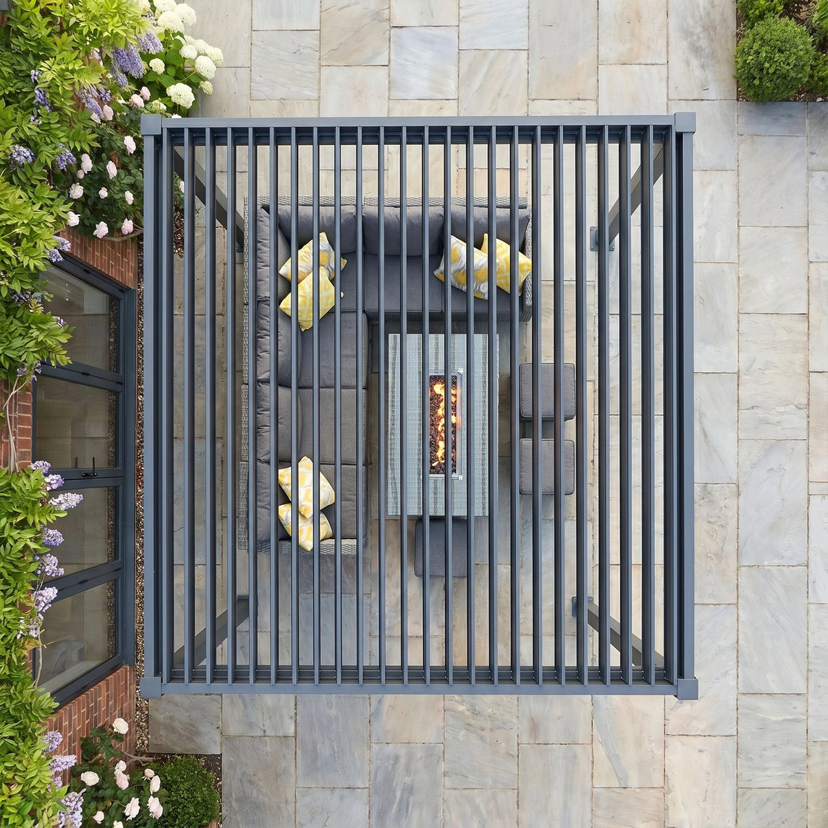 Bracken Outdoors Aurora 3m x 3m Anthracite Grey Square Garden Pergola
