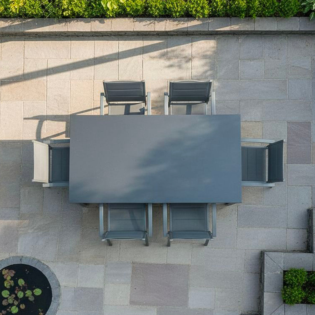 Bracken Outdoors Seychelles 6 Seat Rectangular Aluminium & Textilene Garden Furniture Dining Set