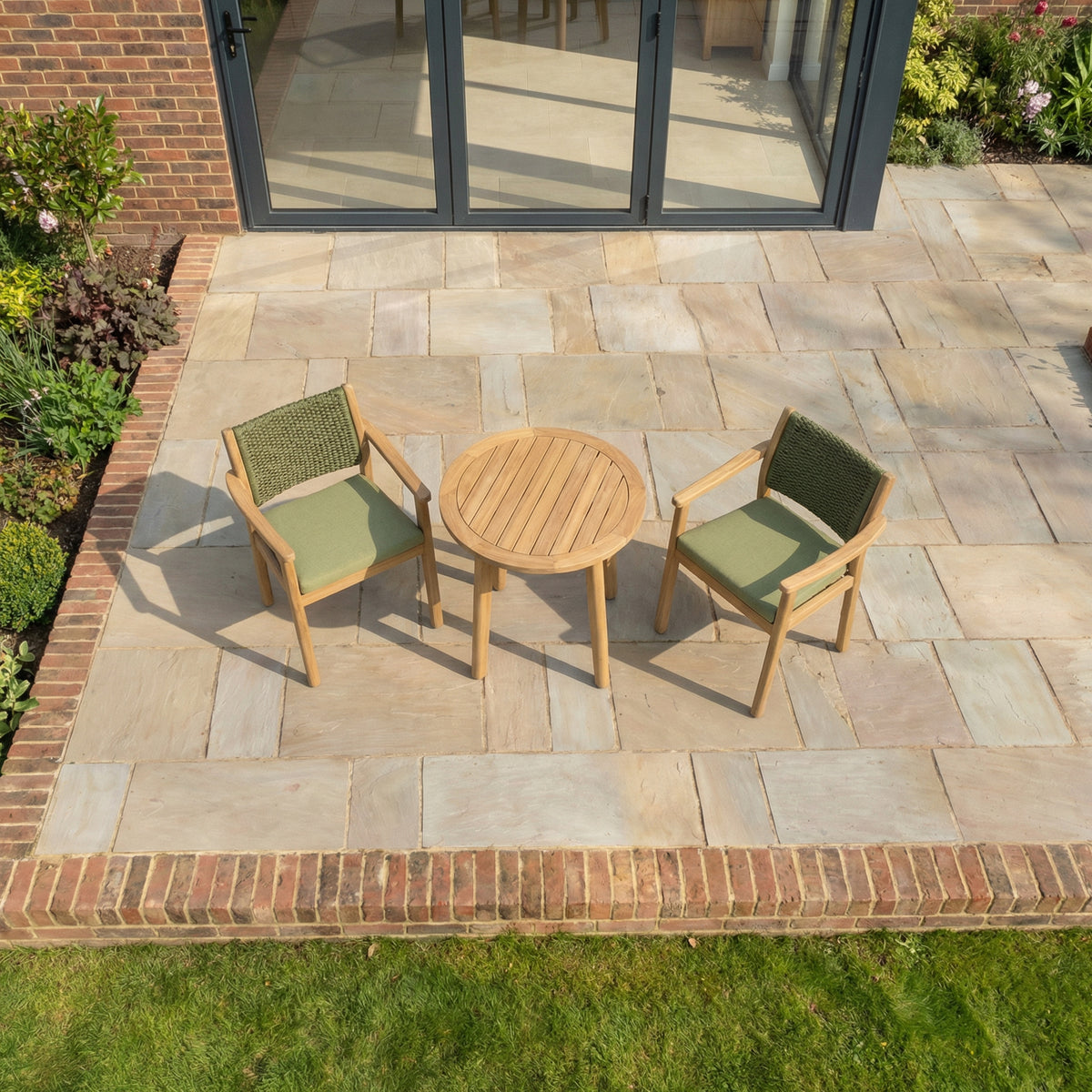 Bracken Outdoors Tetbury Acacia Wood and Rope 2 Seat Round Bistro Garden Furniture Set