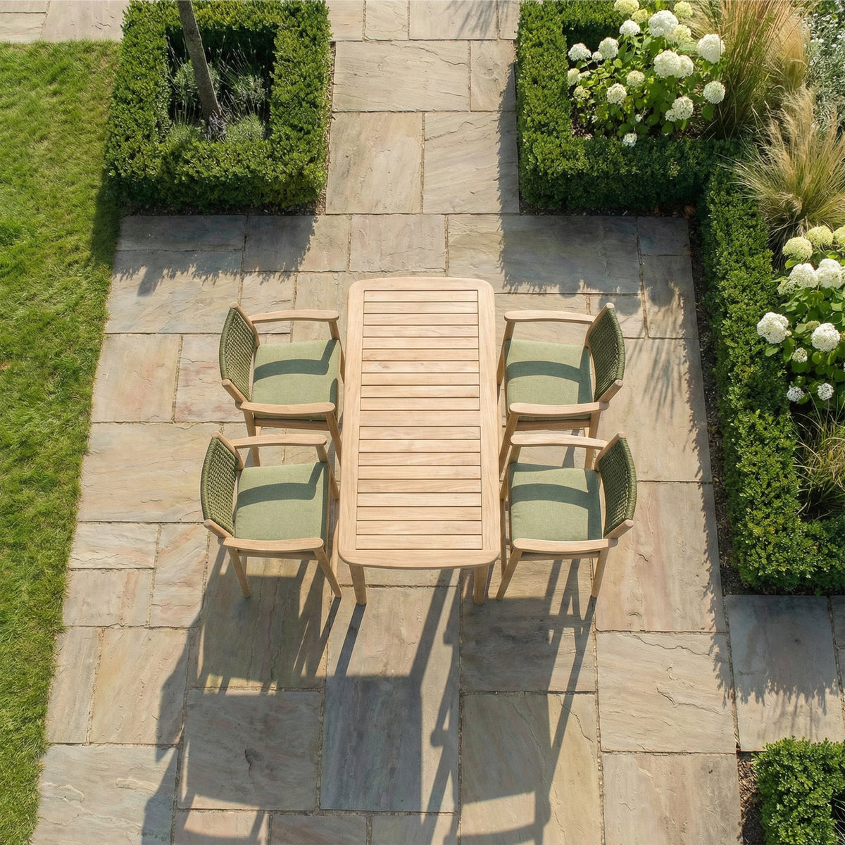 Bracken Outdoors Tetbury Acacia Wood and Rope 4 Seat Bar Table Garden Furniture Set