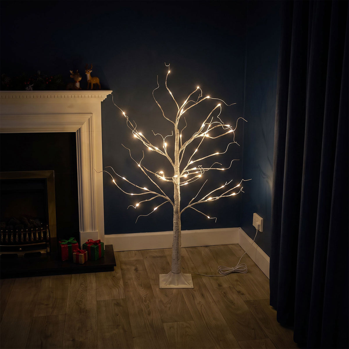 4ft (120cm) LED Lit Twig Christmas Tree with 56 Warm White LED Lights