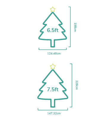 Balmoral Spruce Artificial Pre-Lit PVC Christmas Tree 6.5FT, 7.5FT ...