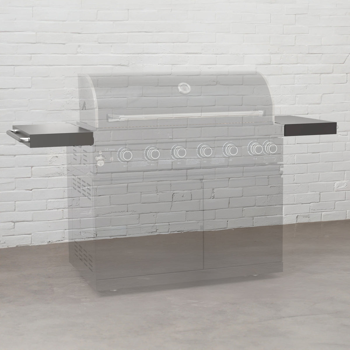 Draco Grills Outdoor Kitchen Black Stainless Steel Side Shelves for 4 & 6 Burner Barbecue