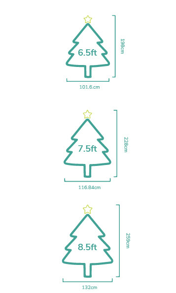 Buckingham Fir Artificial Pre-Lit Frosted PE Christmas Tree 6.5FT, 7.5 ...