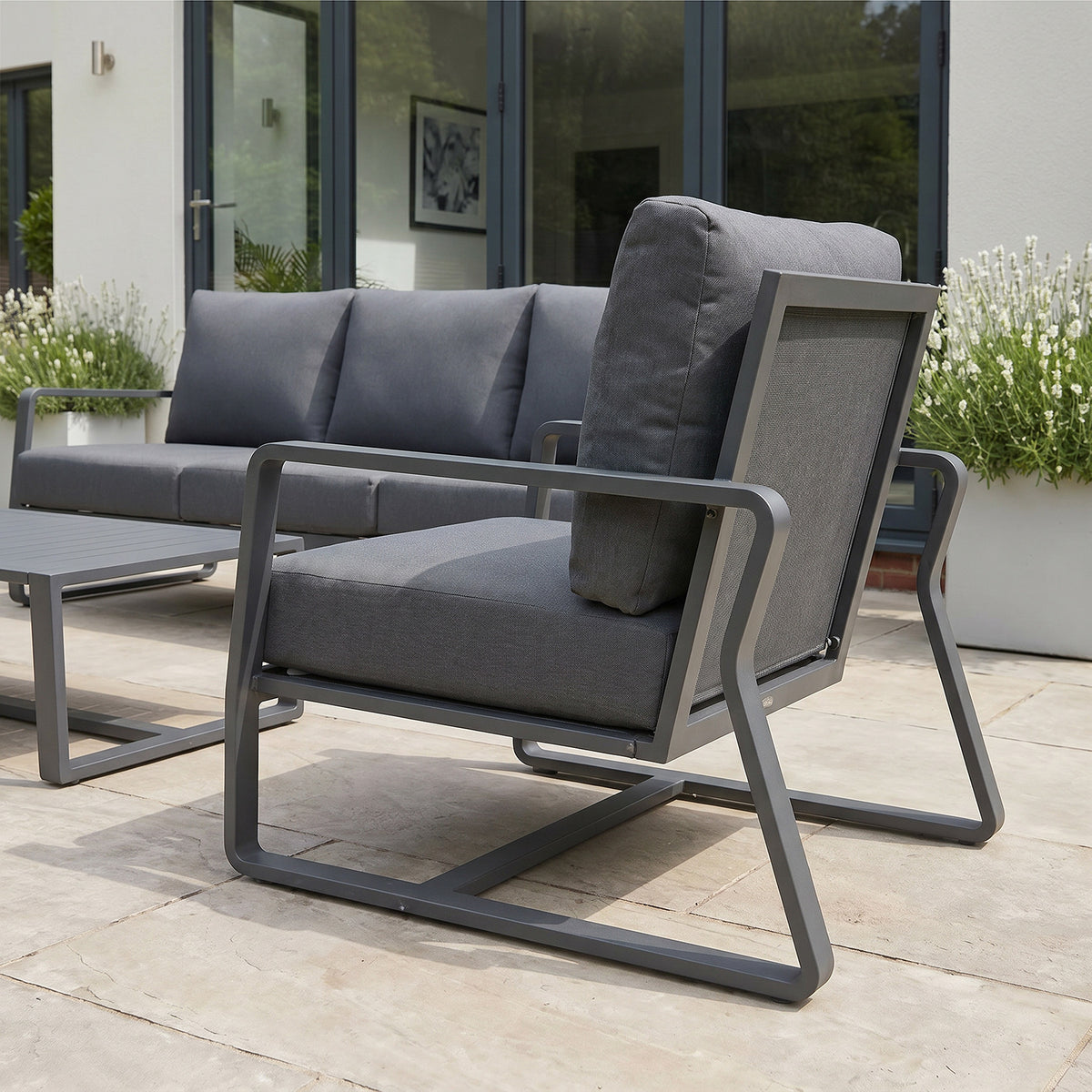 Bracken Outdoors Byron Aluminium Garden Furniture Lounge Sofa Set with Coffee Table
