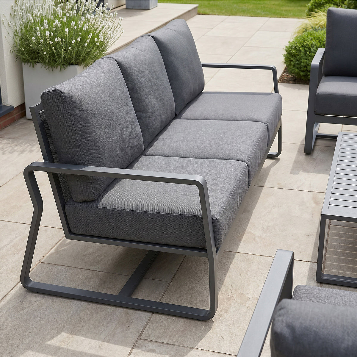 Bracken Outdoors Byron Aluminium Garden Furniture Lounge Sofa Set with Coffee Table