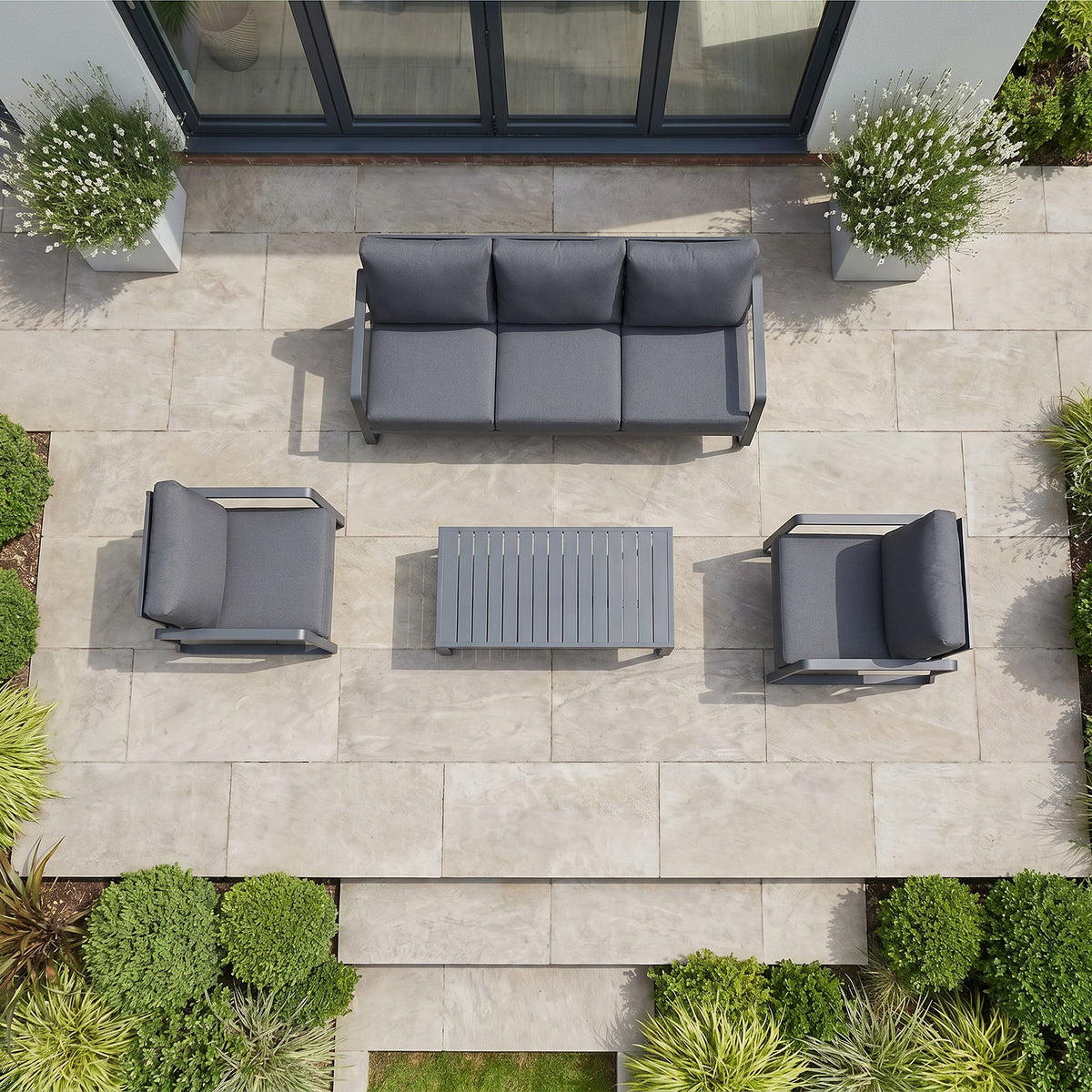 Bracken Outdoors Byron Aluminium Garden Furniture Lounge Sofa Set with Coffee Table