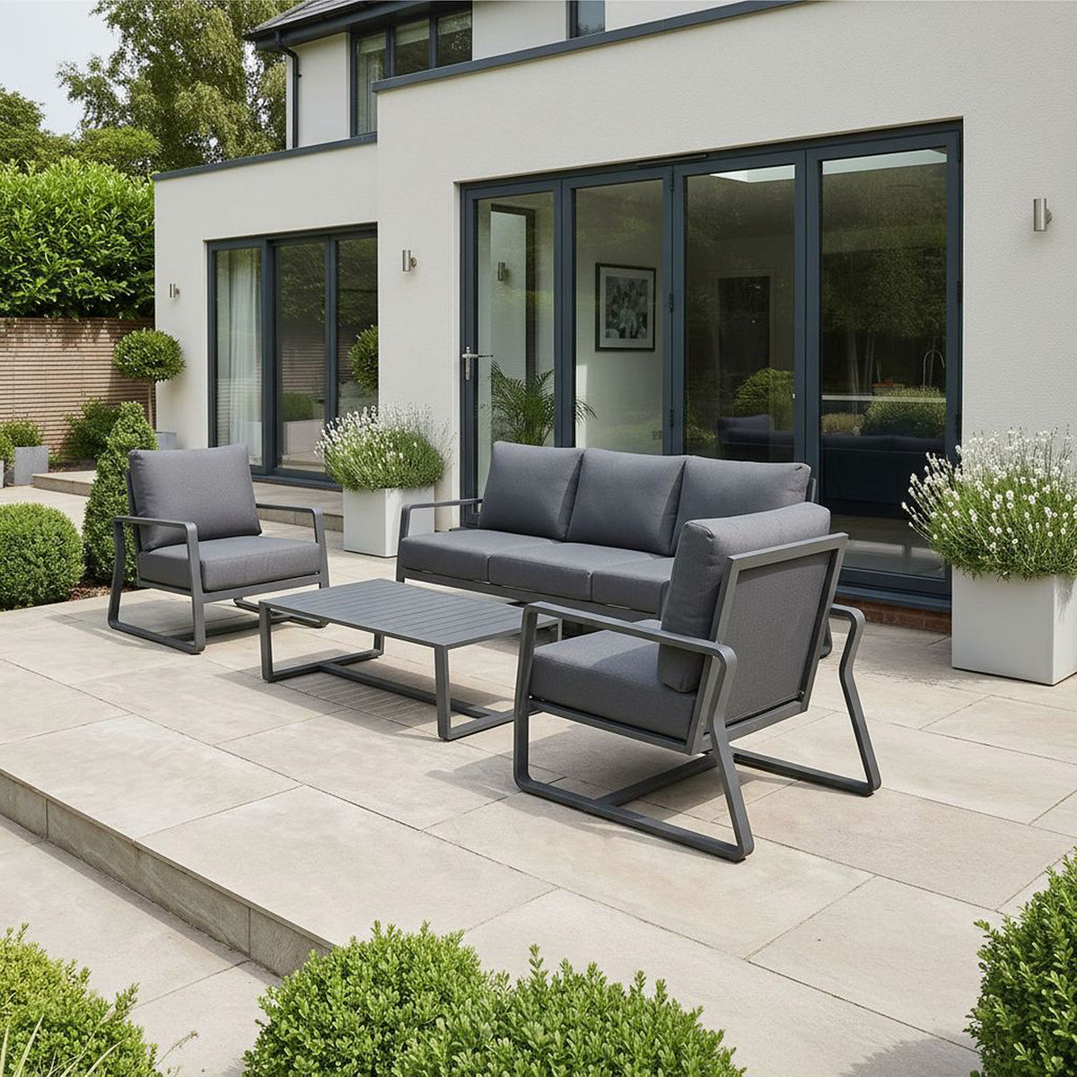 Bracken Outdoors Byron Aluminium Garden Furniture Lounge Sofa Set with Coffee Table