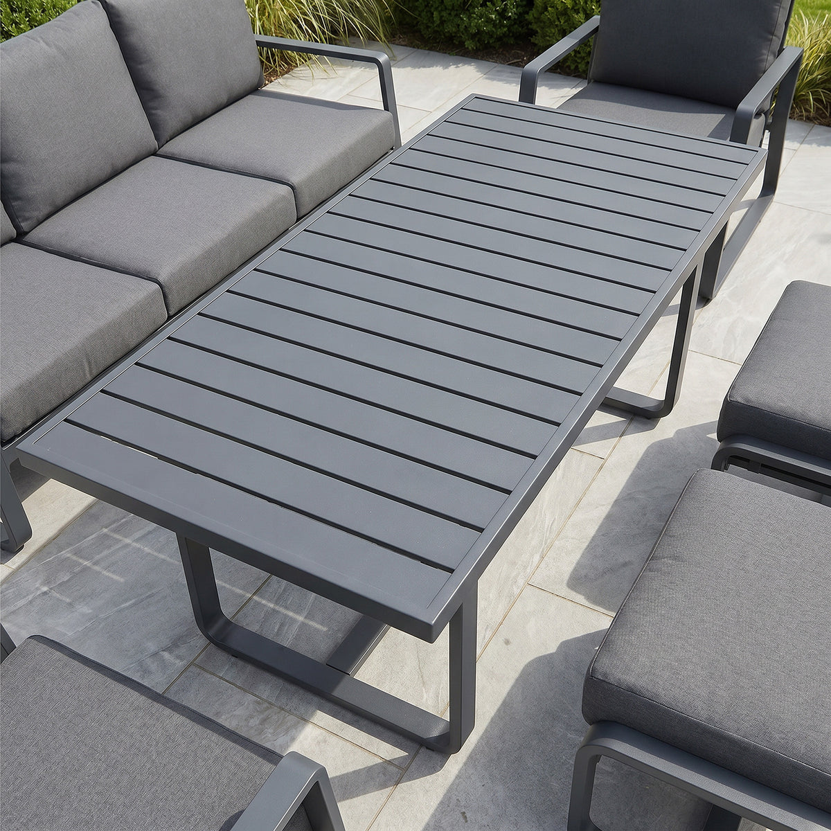 Bracken Outdoors Byron Aluminium Garden Furniture Lounge Sofa Set with Dining Table