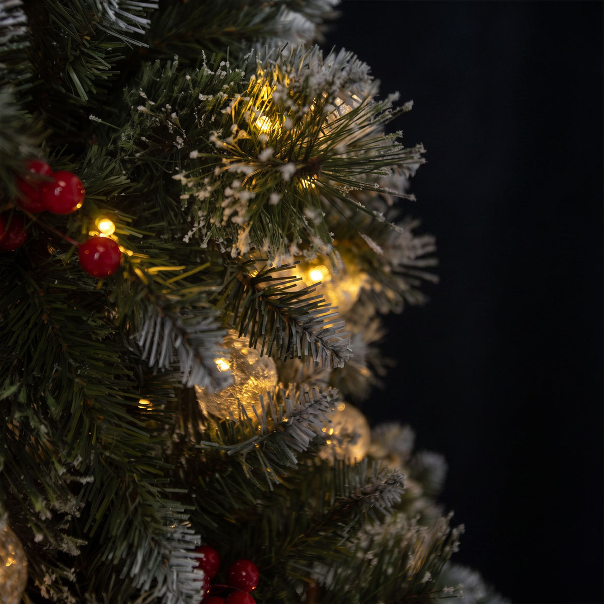 Beaumont Artificial Pre-Lit Frosty PVC Mixed Christmas Tree 6.5FT, 7.5FT
