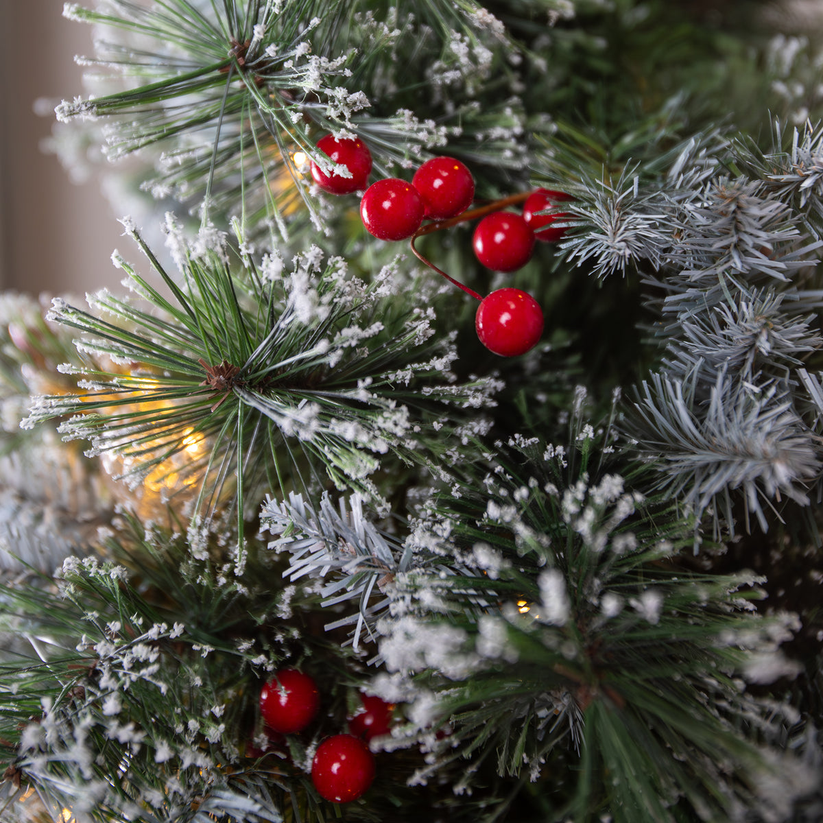 Beaumont Artificial Pre-Lit Frosty PVC Mixed Christmas Tree 6.5FT, 7.5FT
