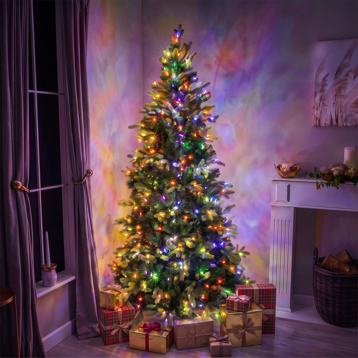 Warwick Artificial Pre-Lit Green PE/PVC Christmas Tree 6.5FT, 7.5FT