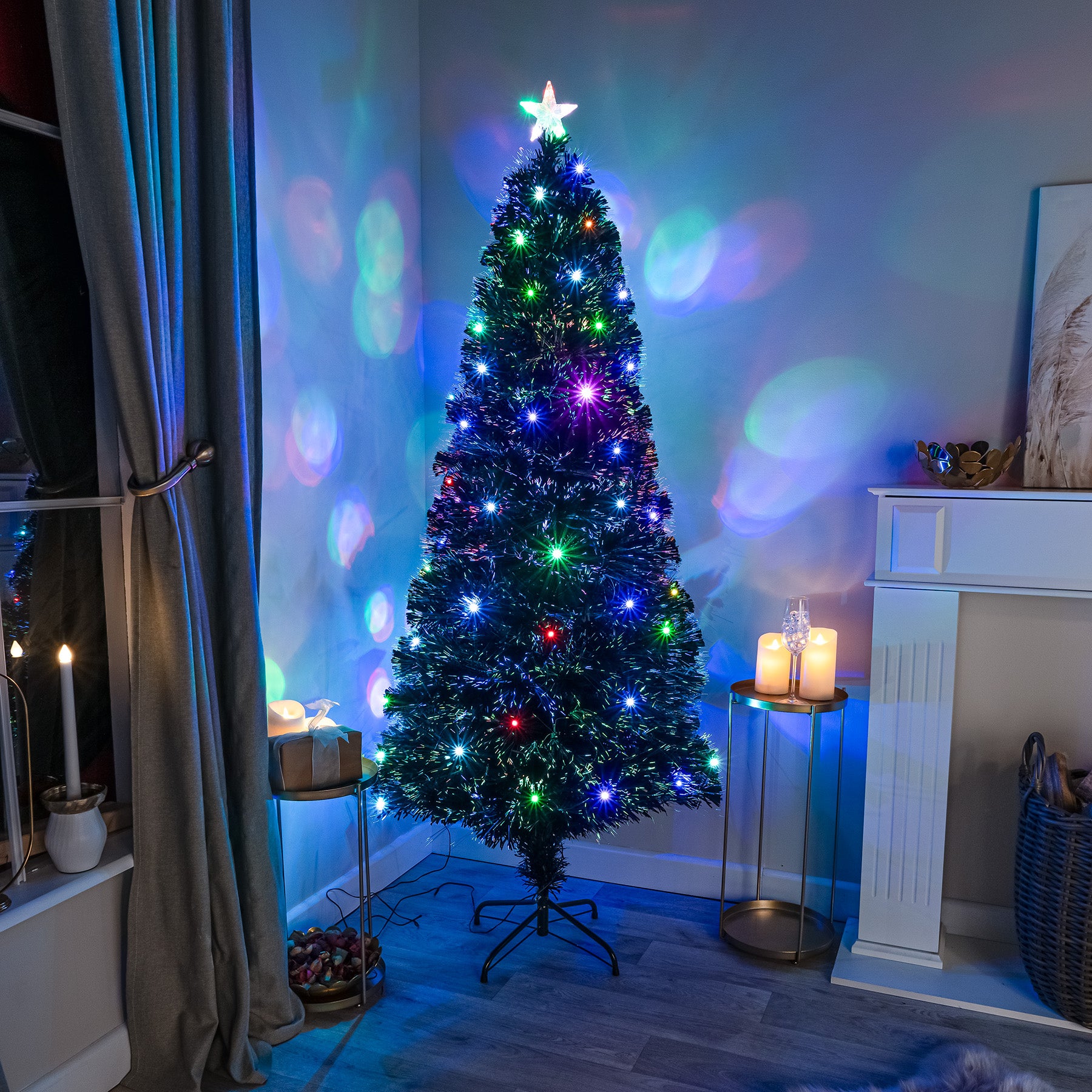 Black Fibre Optic Christmas Tree