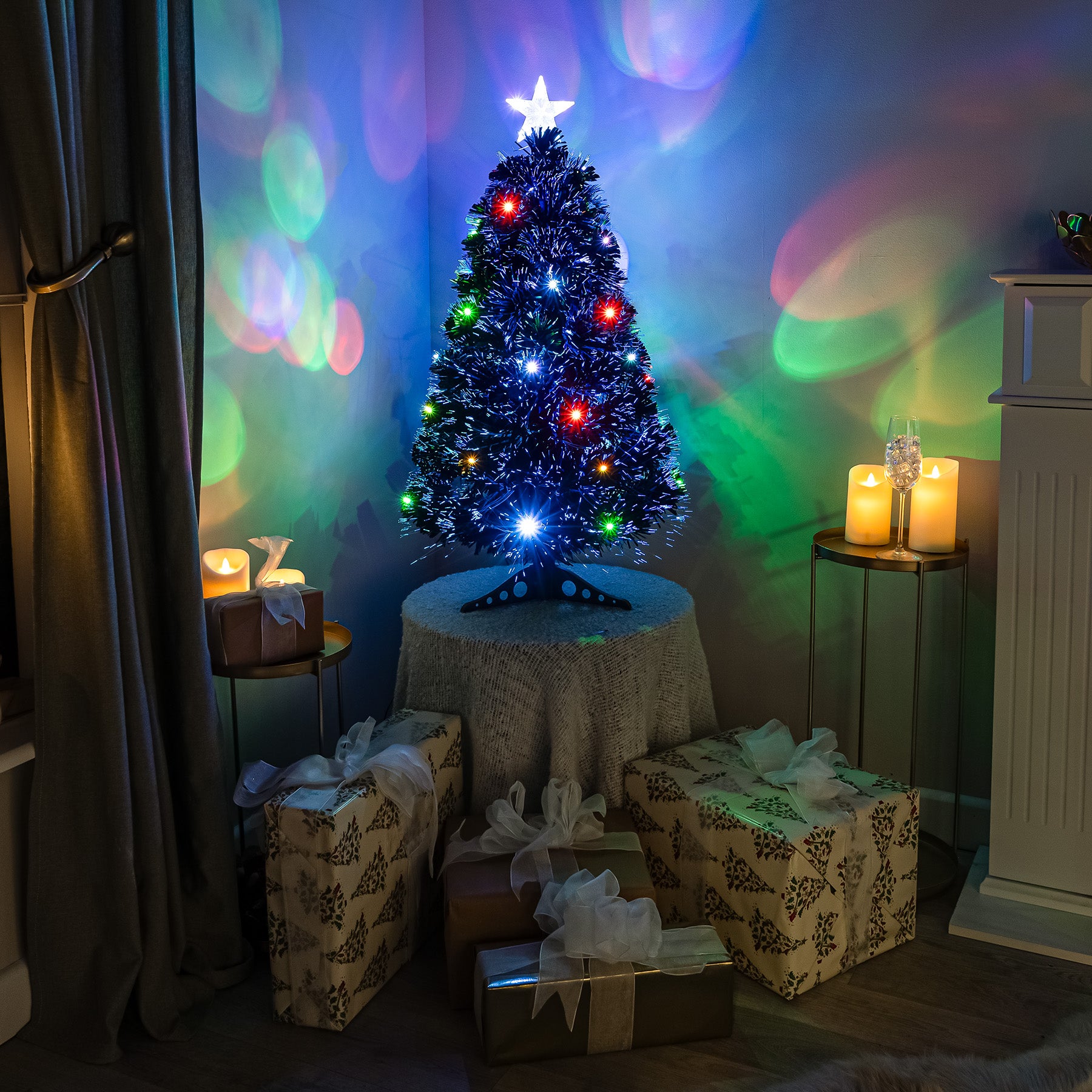Black Fibre Optic Christmas Tree