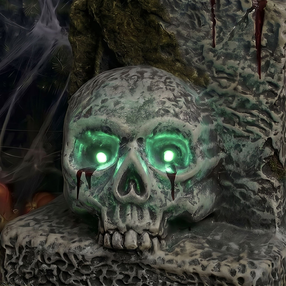 Halloween 3ft Gravestone Ornament with Multicoloured LED Lights