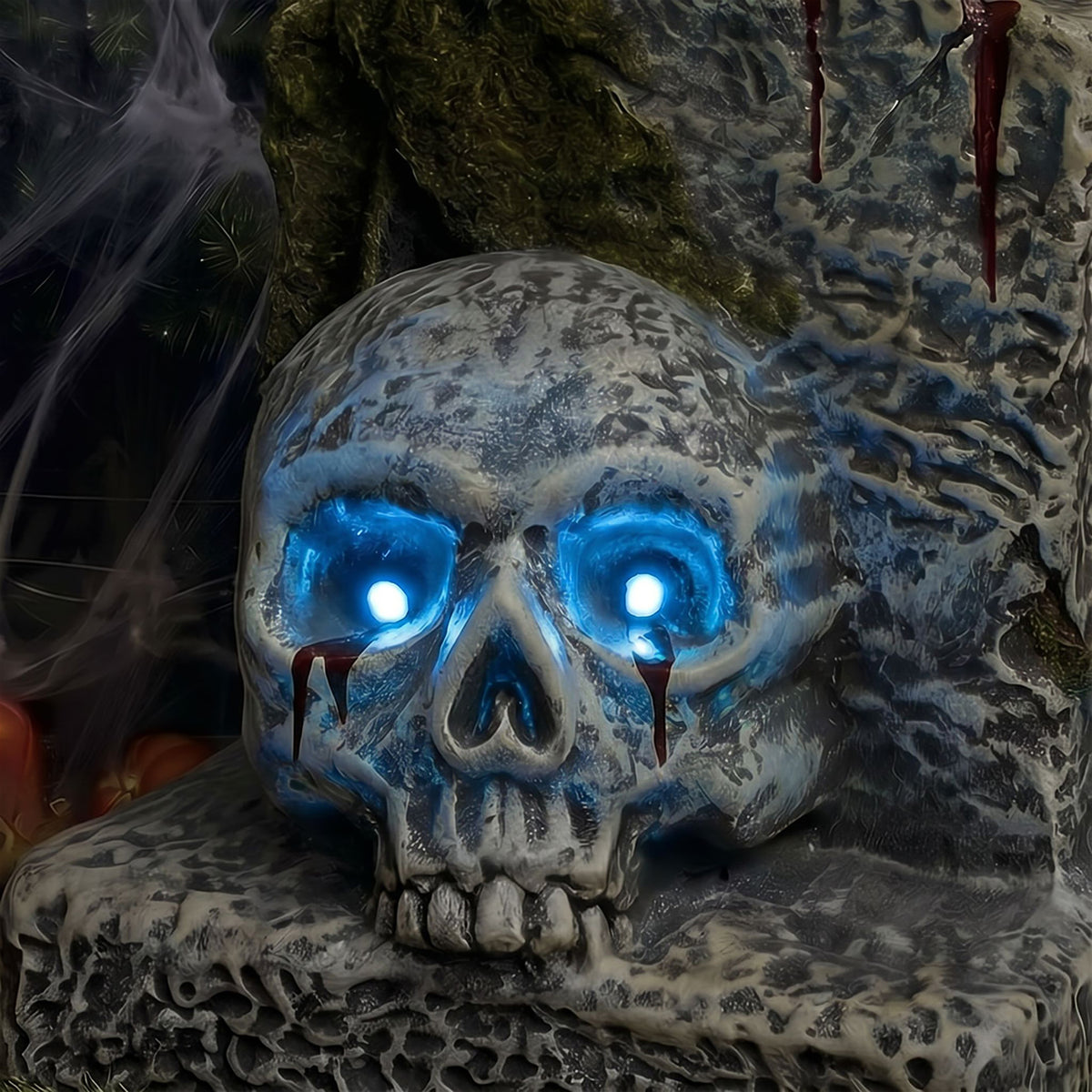 Halloween 3ft Gravestone Ornament with Multicoloured LED Lights