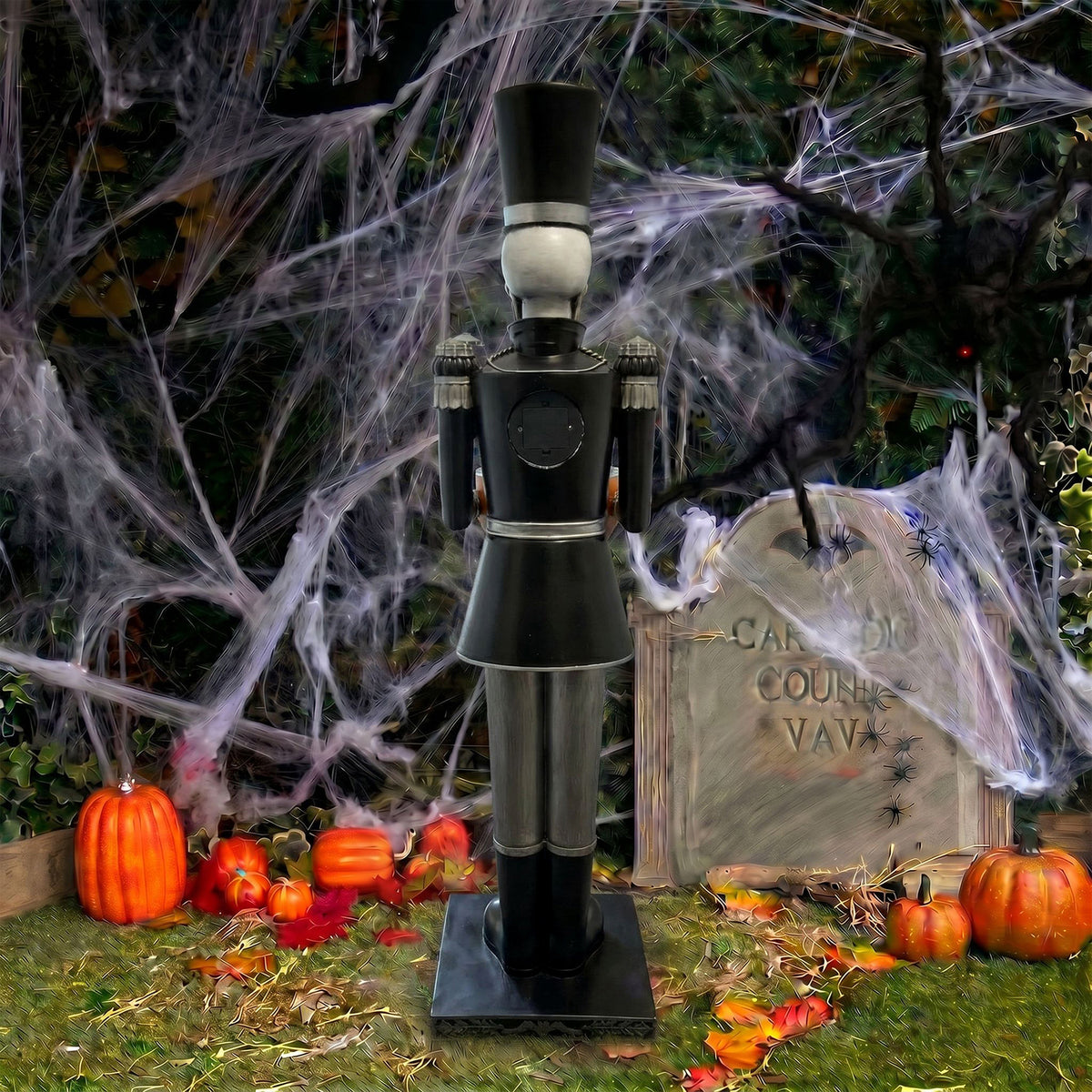Halloween Skeleton 4ft Nutcracker with Bowl and Multicoloured LED Lights