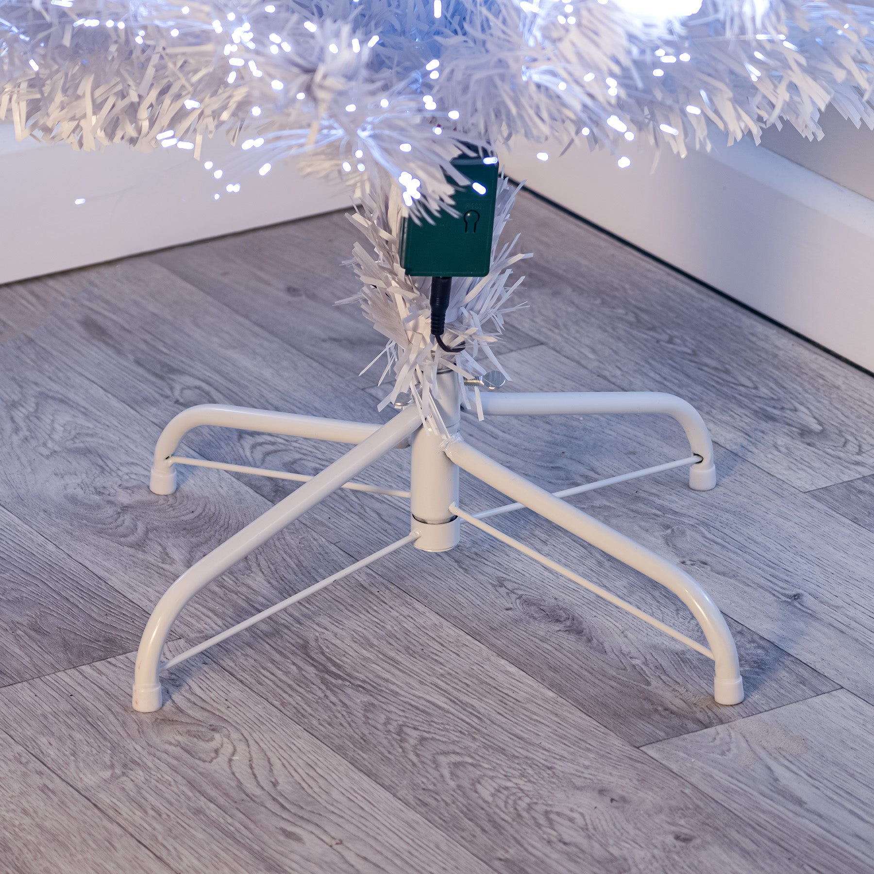 2ft - 7ft White Fibre Optic Christmas Tree with White Fibre Optics ...