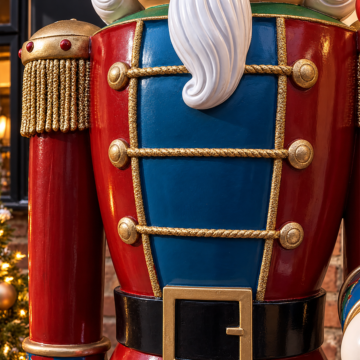6ft Traditional Christmas Holly Extra Large Nutcracker Soldier with LED Light Up Lantern