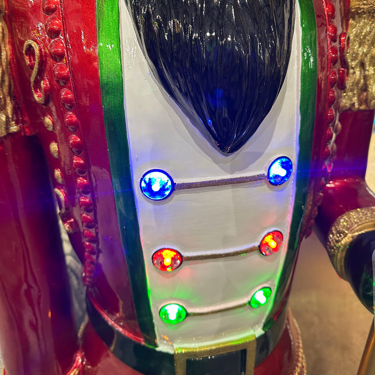 6.5ft Traditional Christmas Red Giant Nutcracker with Multi LED Lights