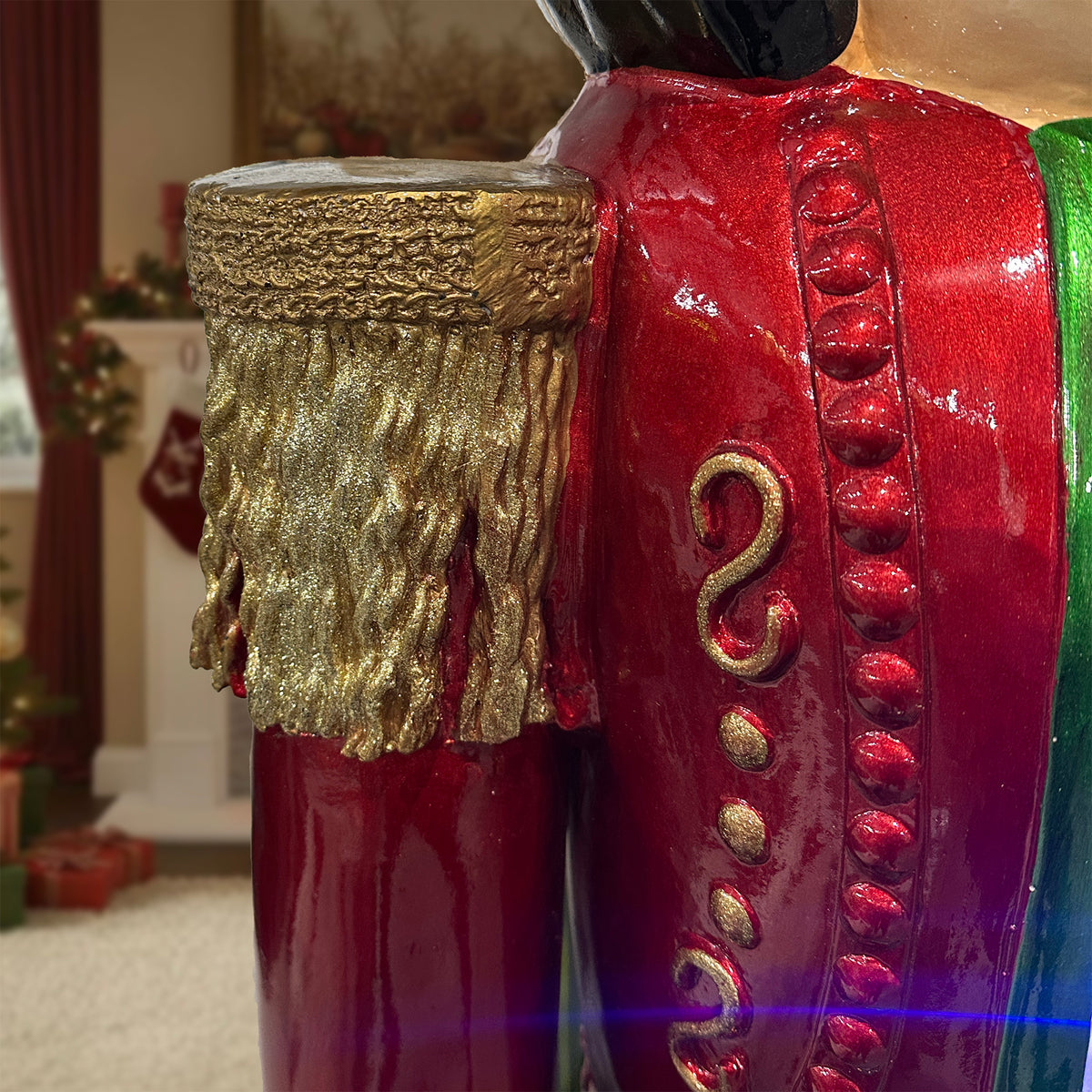6.5ft Traditional Christmas Red Giant Nutcracker with Multi LED Lights