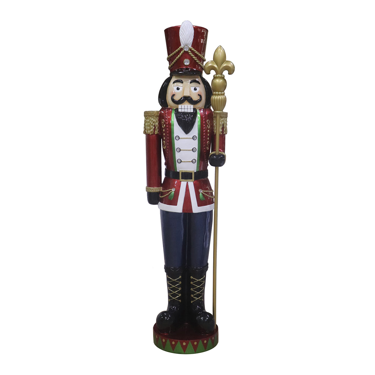 6.5ft Traditional Christmas Red Nutcracker with Multi LED Lights