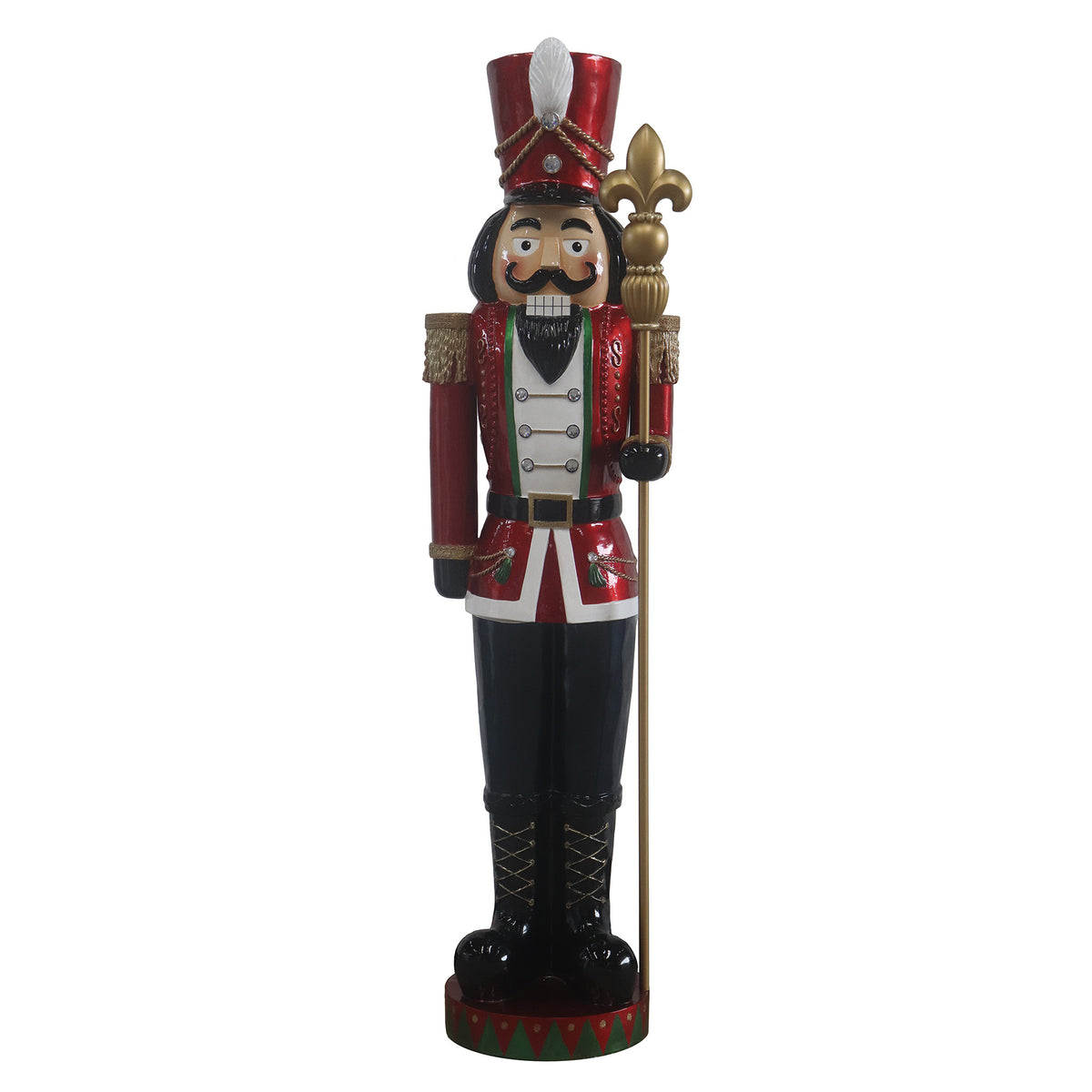 6.5ft Traditional Christmas Red Nutcracker with Multi LED Lights