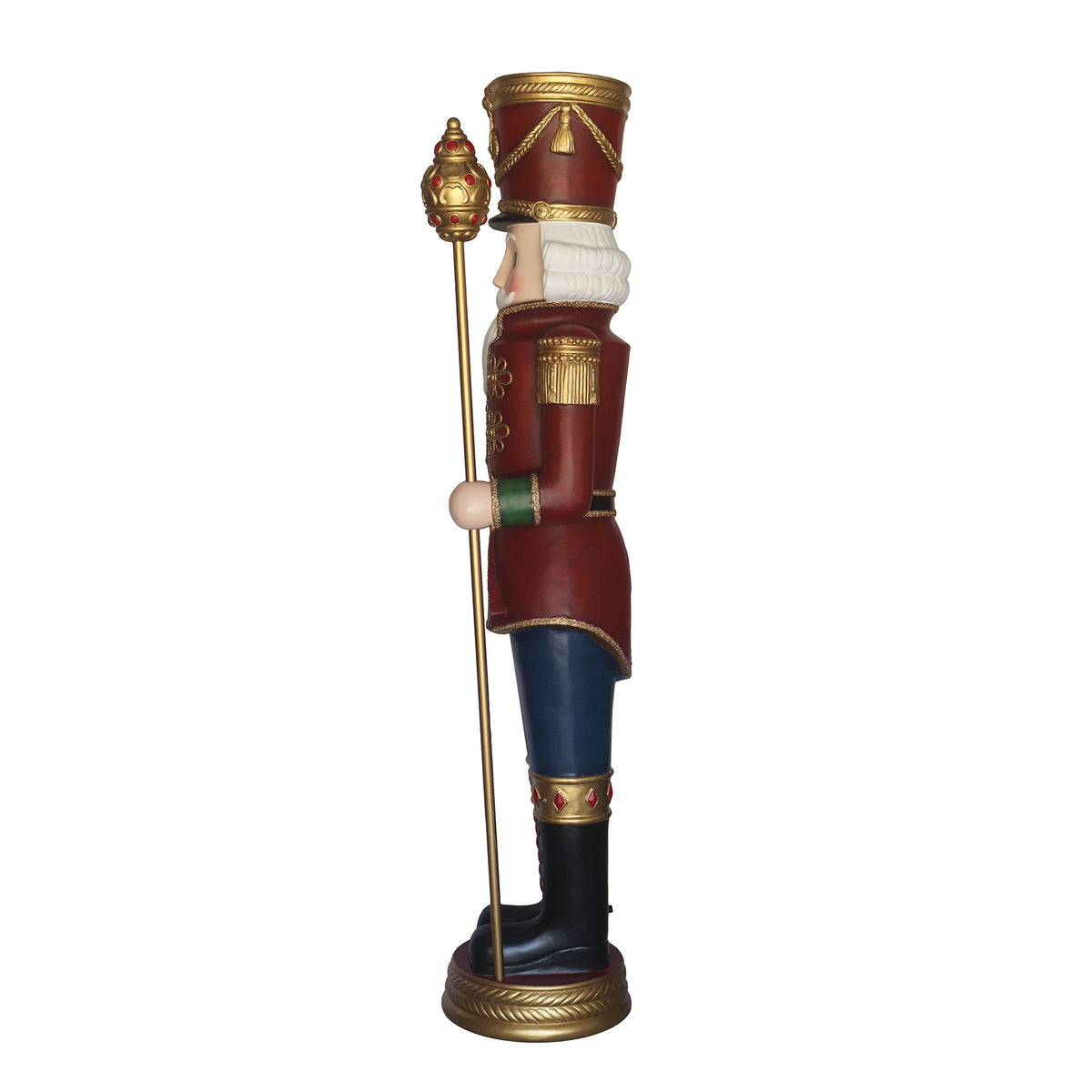 6ft Traditional Christmas Nutcracker Soldier Red Green and Blue with Warm White LED Lights