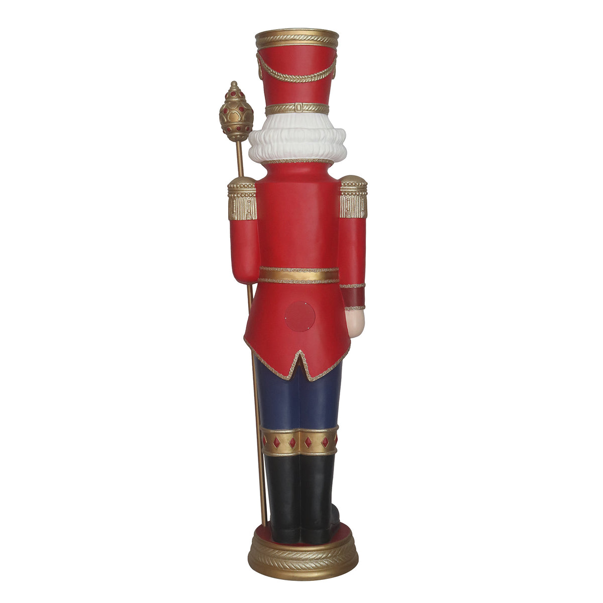 6ft Traditional Christmas Nutcracker Matt Red with Warm White LED Lights