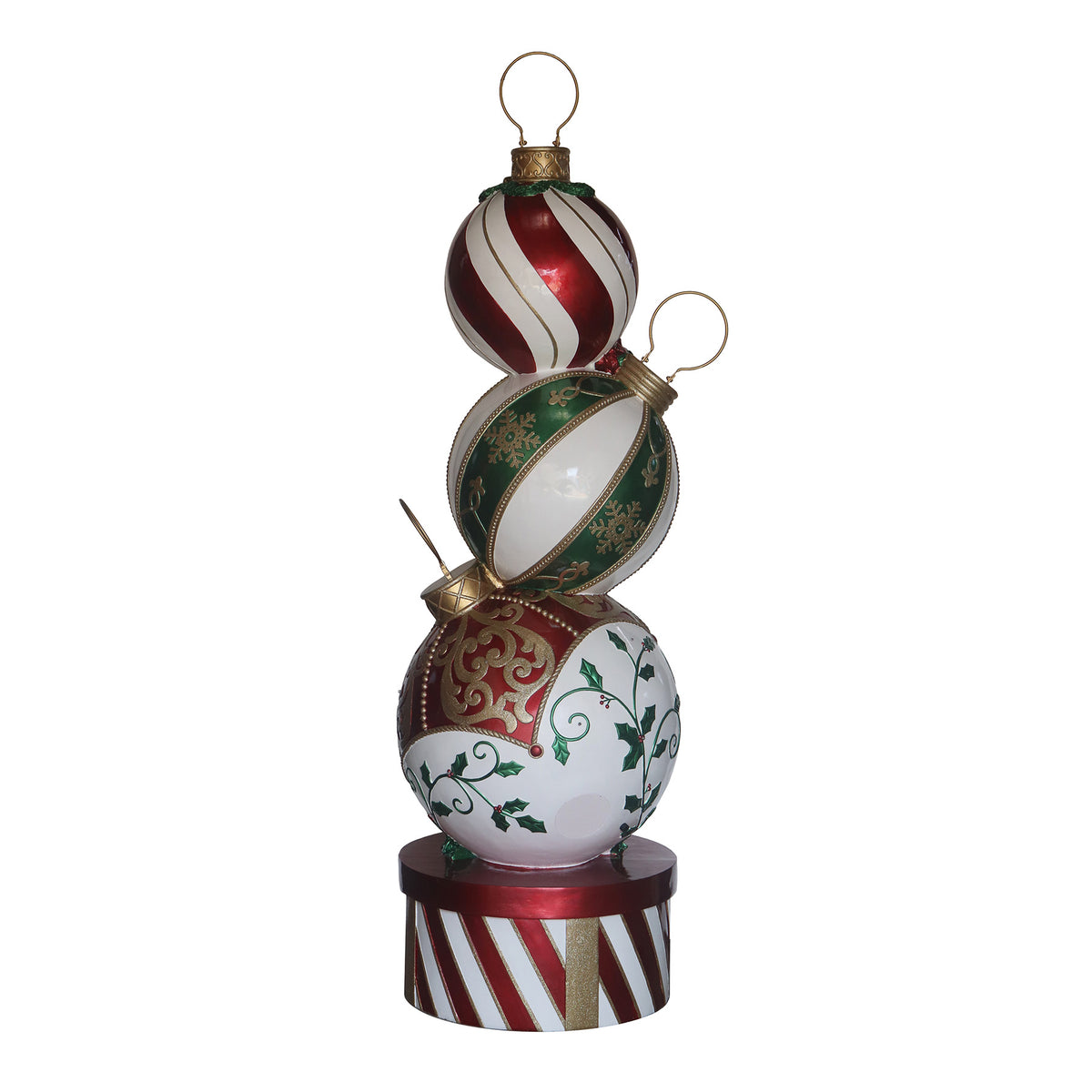 5ft Multi-Coloured Christmas Bauble Stack with Multicoloured LED Lights