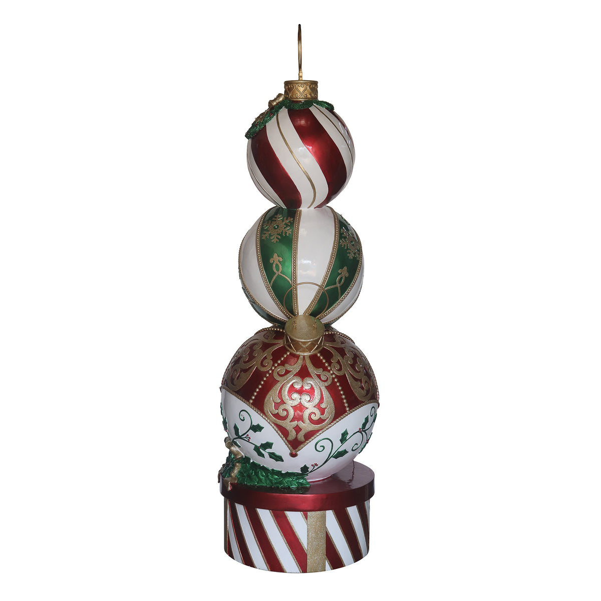 5ft Multi-Coloured Christmas Bauble Stack with Multicoloured LED Lights