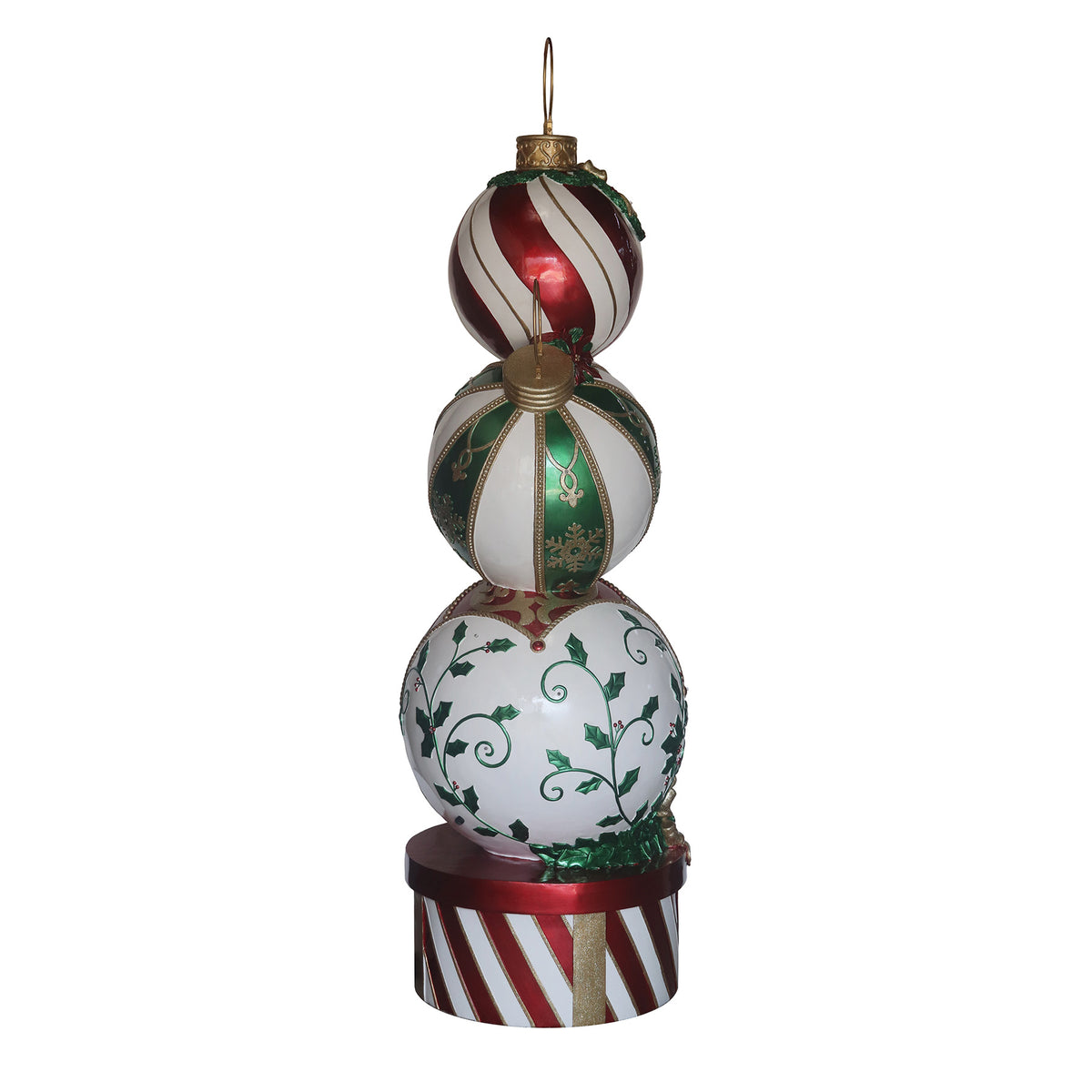 5ft Multi-Coloured Christmas Bauble Stack with Multicoloured LED Lights