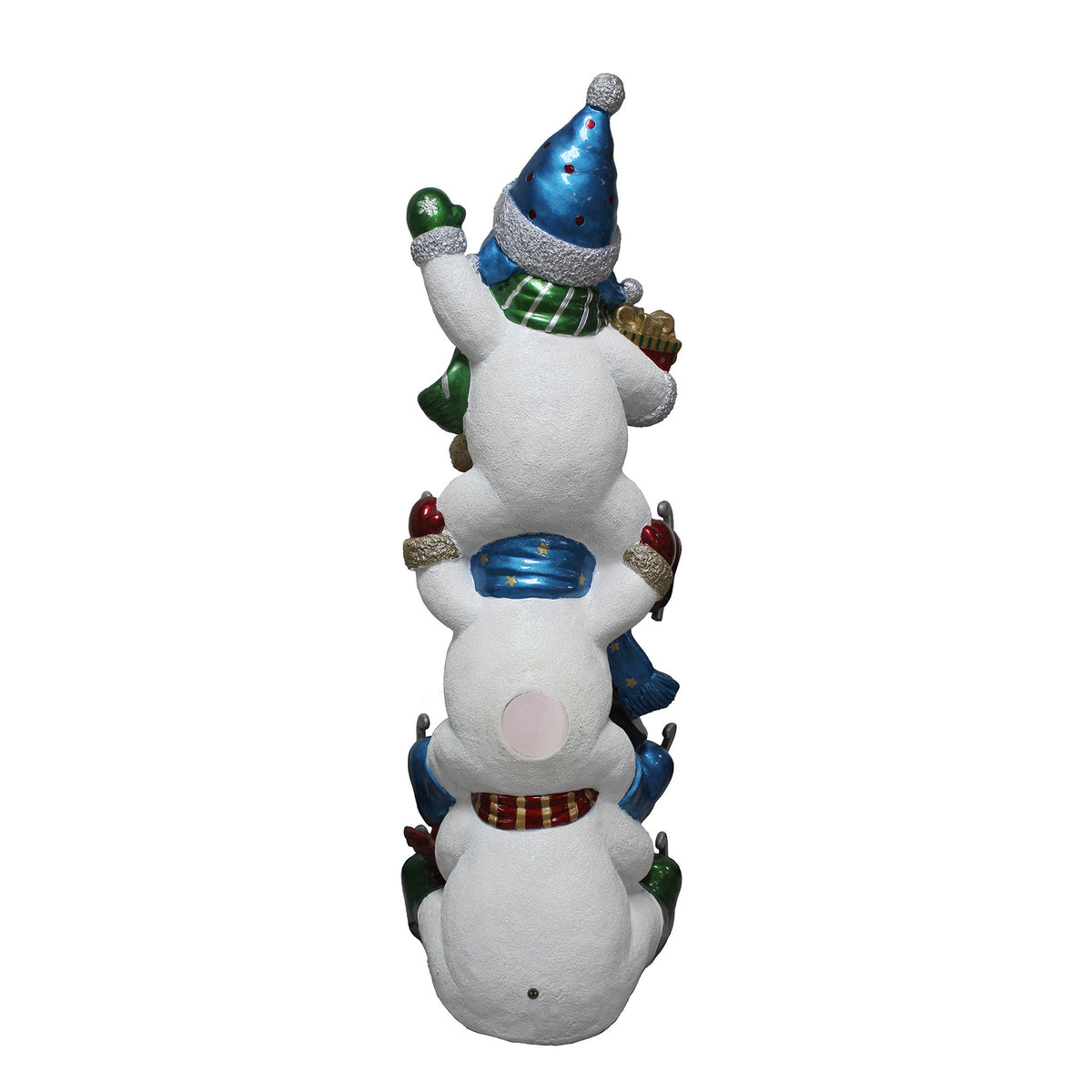 5ft Christmas Snowman Stack with Multicoloured LED Lights