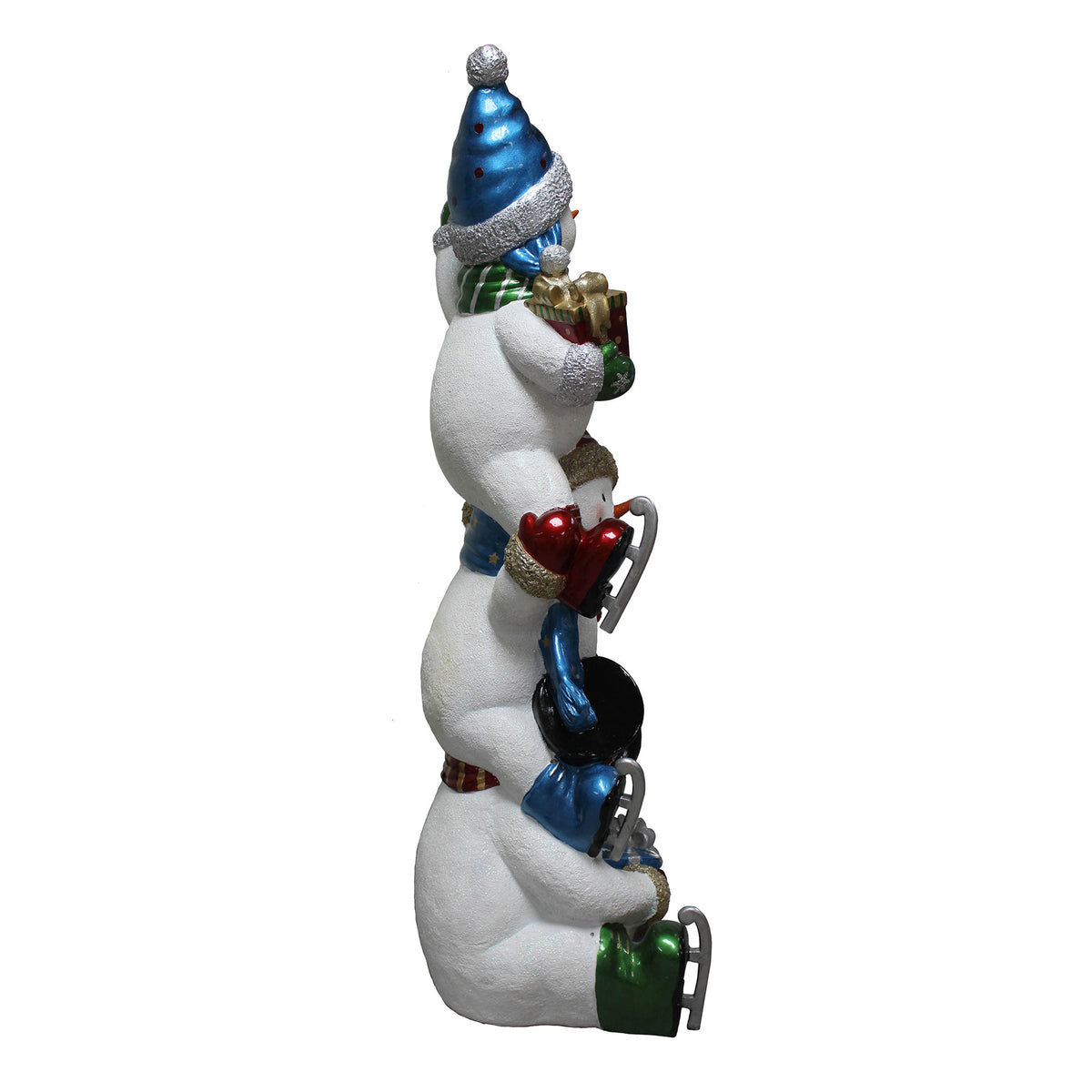 5ft Christmas Snowman Stack with Multicoloured LED Lights