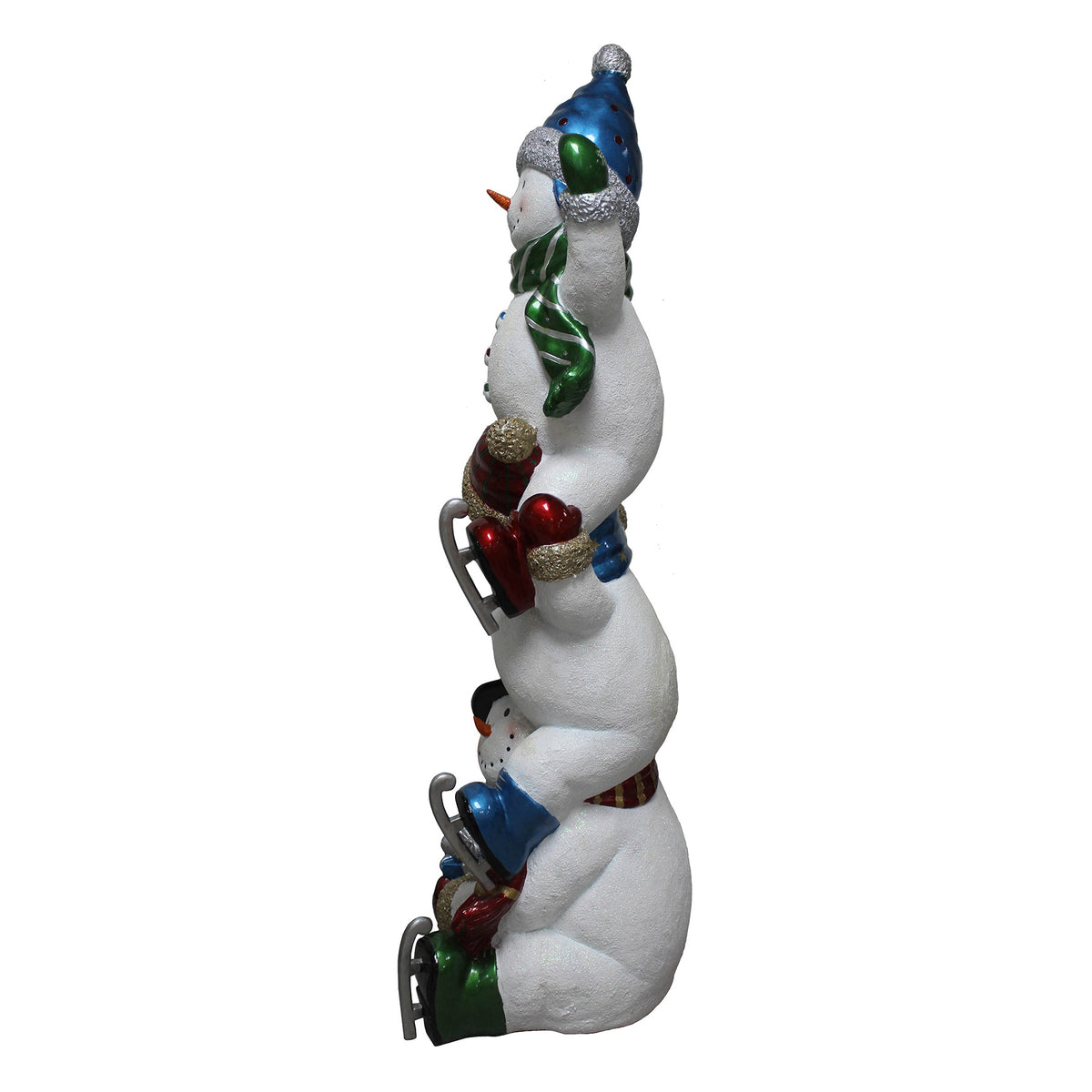 5ft Christmas Snowman Stack with Multicoloured LED Lights