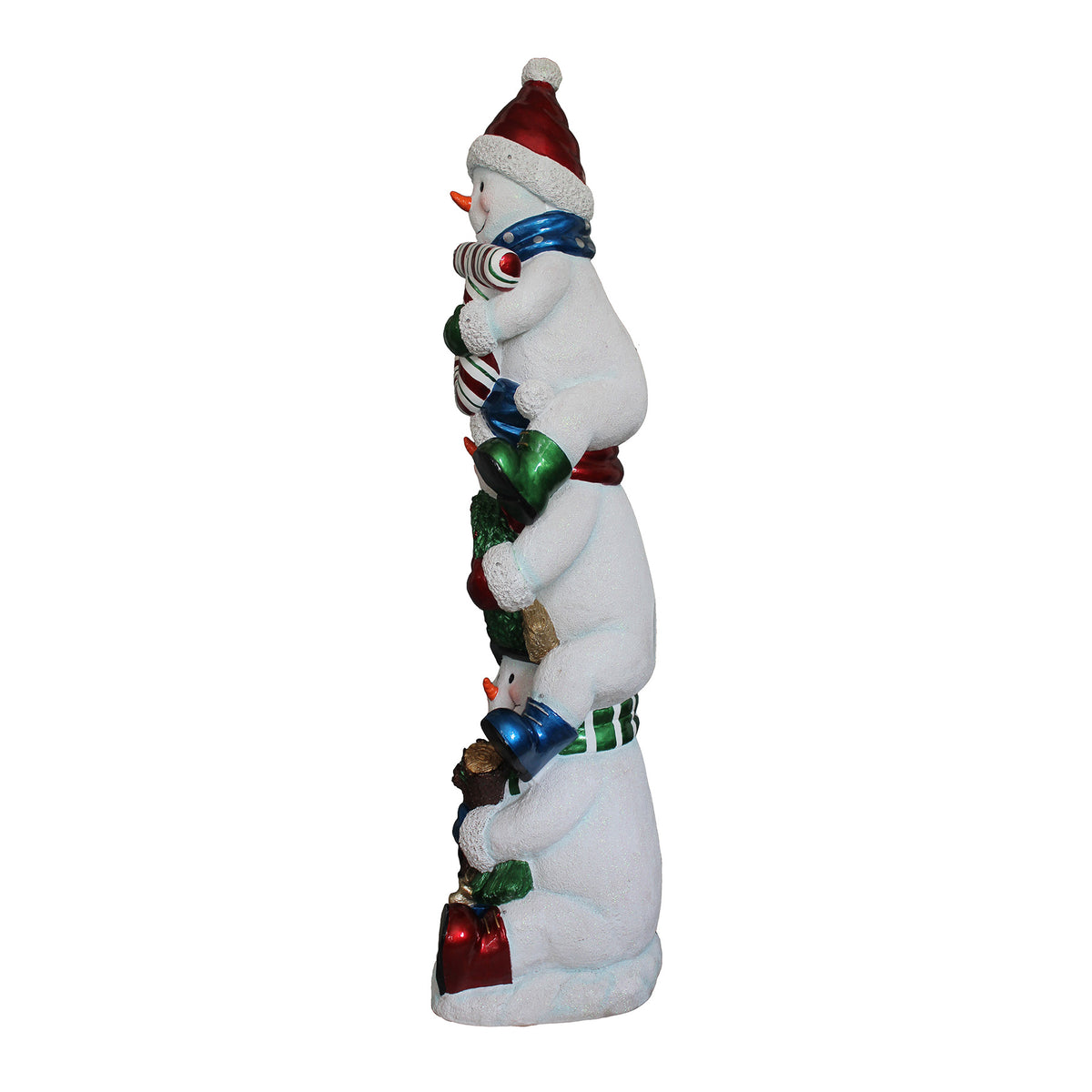 5ft Christmas Joy Snowman Stack with Multicoloured LED Lights
