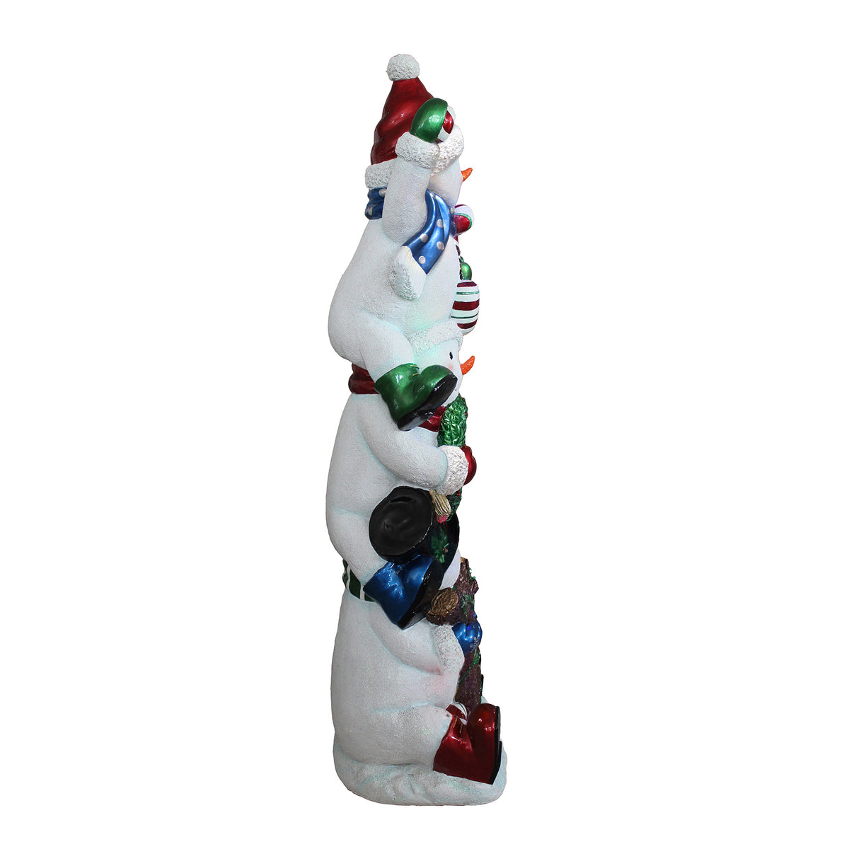 5ft Christmas Joy Snowman Stack with Multicoloured LED Lights